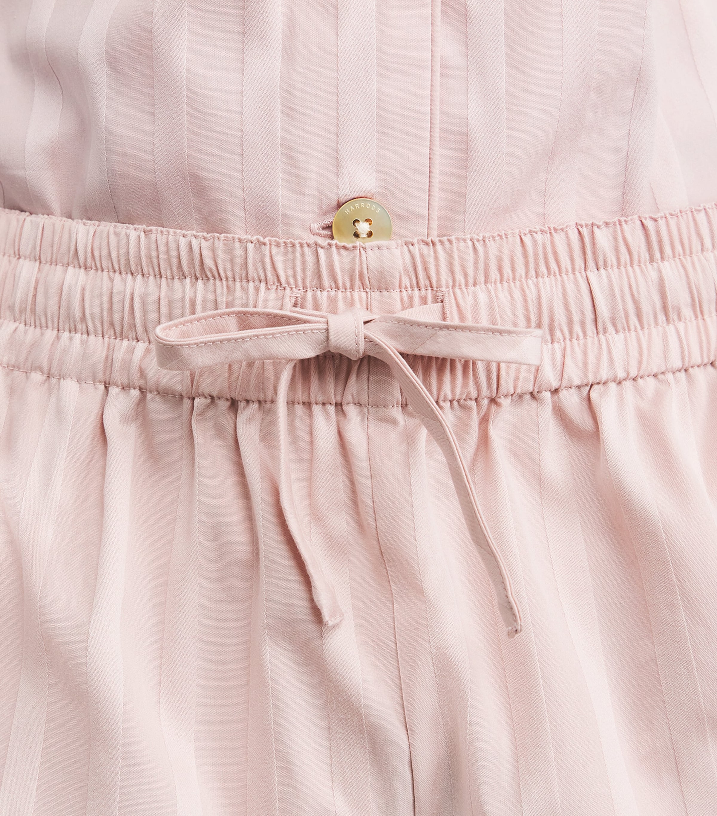Harrods Womens Cotton Stripe Short Pyjama Set Pink Image 4