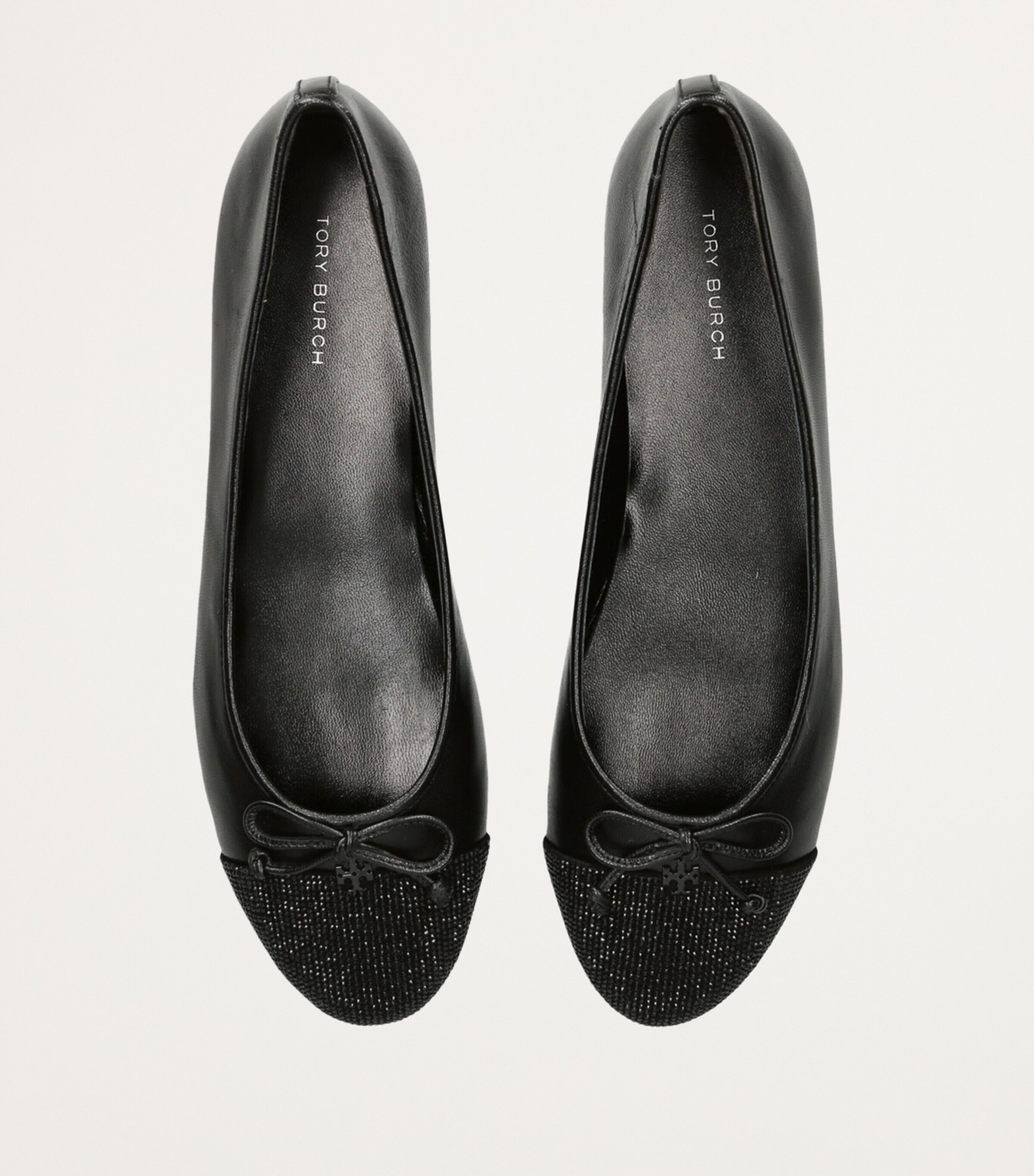Leather Cap-Toe Ballet Flats BLACK Image 4