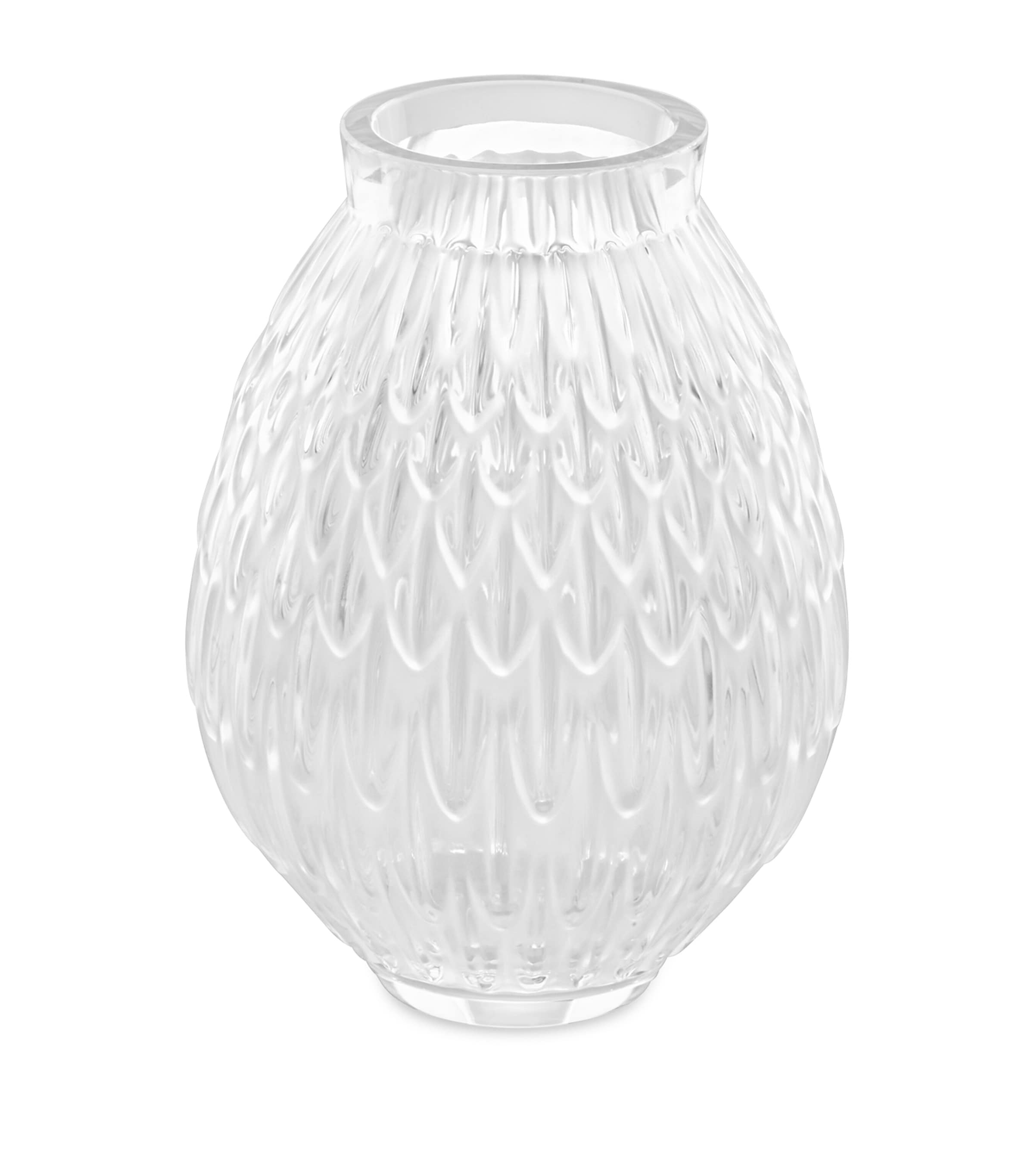 Lalique Small Crystal Plumes Vase In Clear