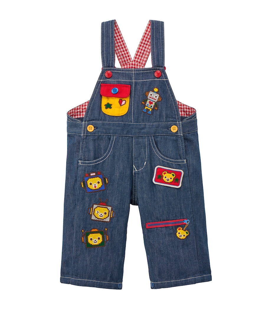 Miki House Embroidered Robot Dungarees (3-36 Months) Image 1