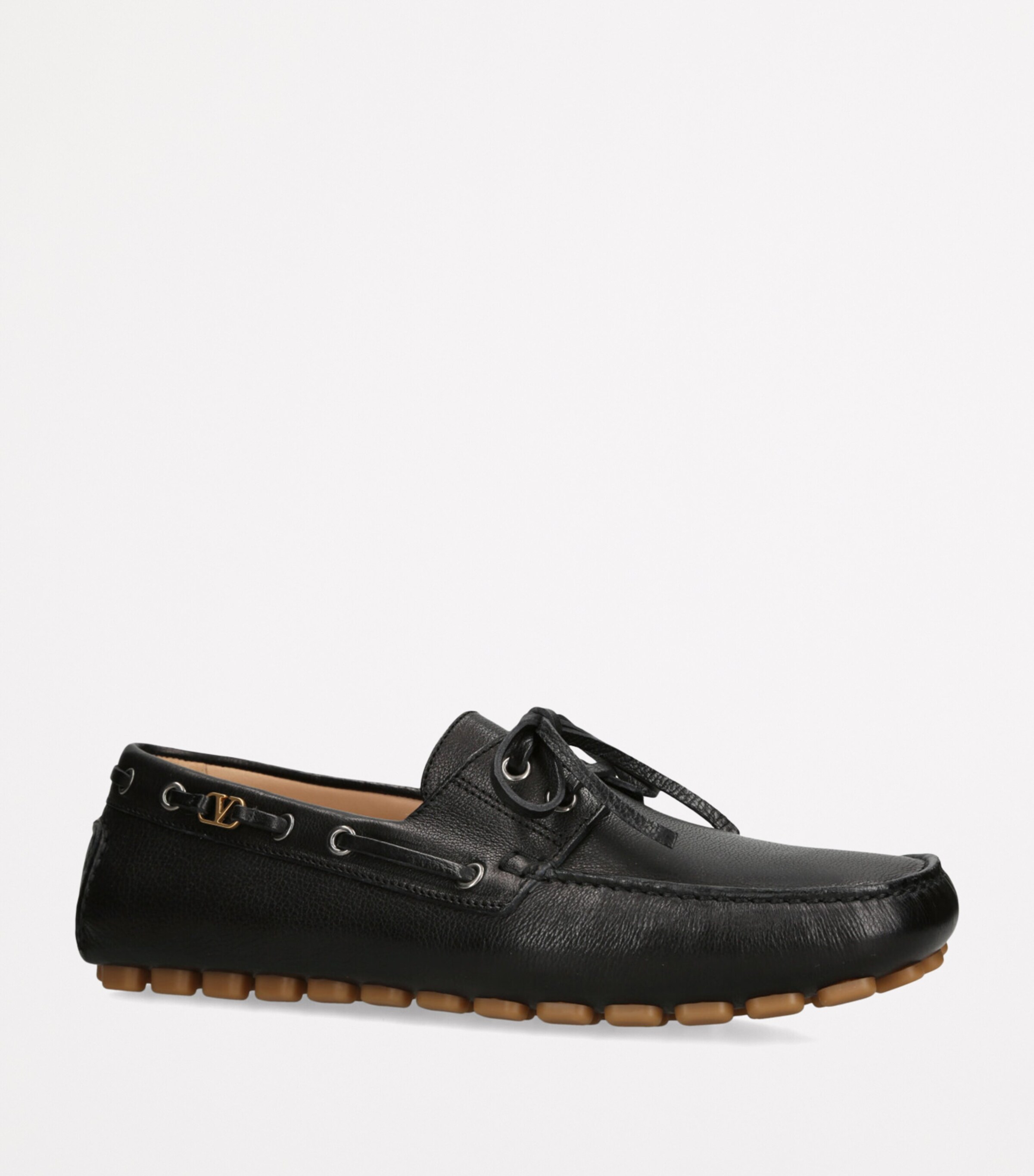 VALENTINO Garavani Black Driving Loafers Leather Slip-On Shoes Men US 10 / EU 43 Valentino Garavani Black Leather Driving Shoes | Harrods US main image 4