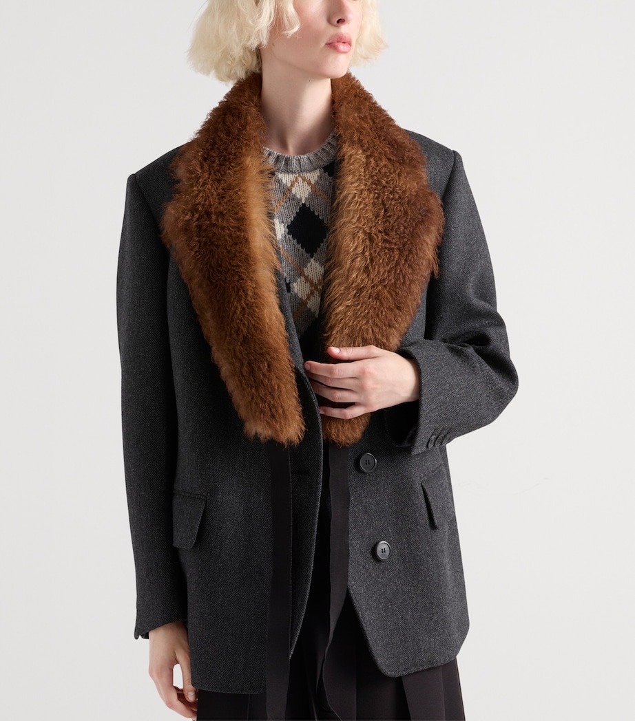 Cashmere Argyle Short-Sleeve Sweater F0031 Image 4