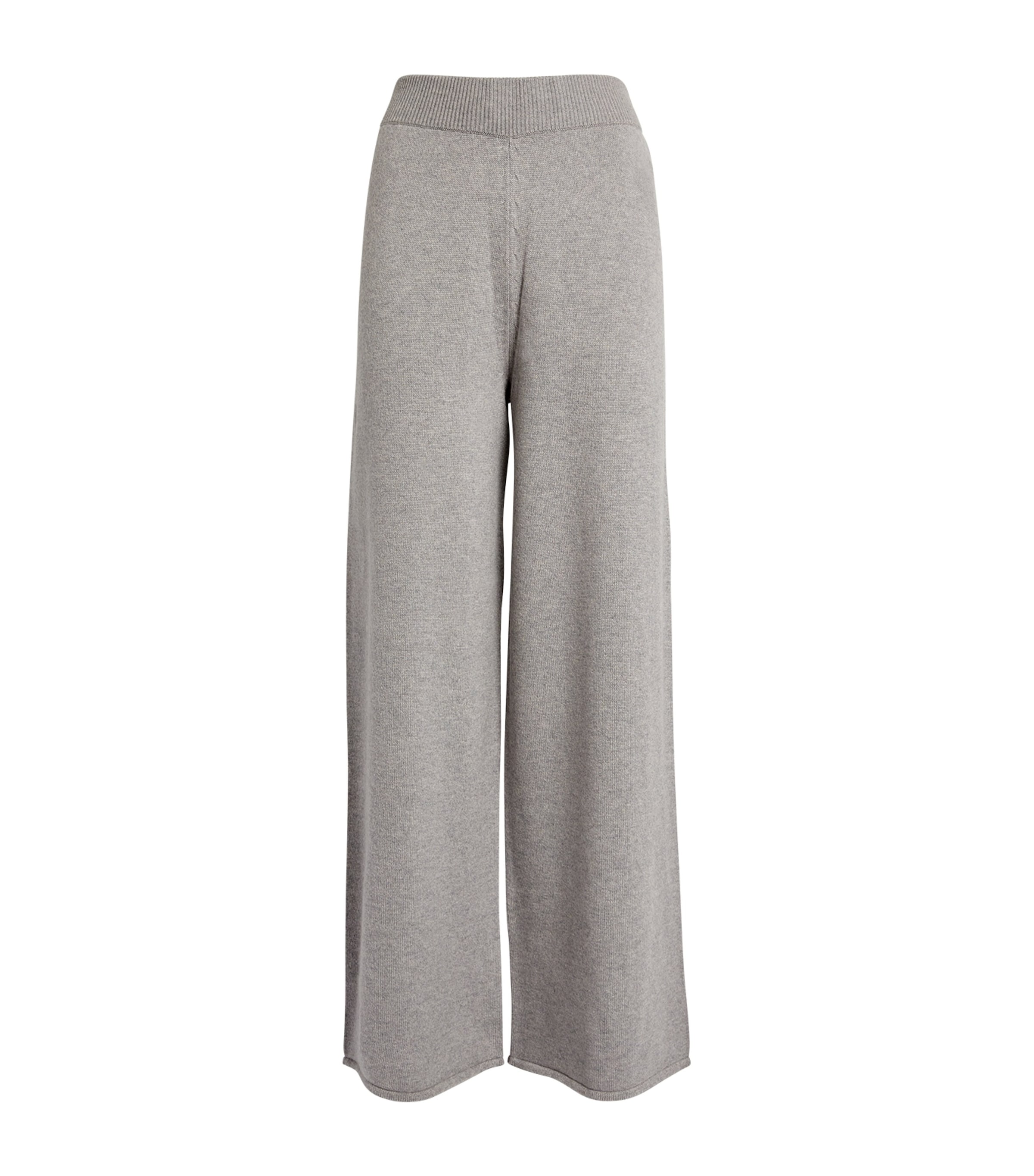 Shop Harrods Cashmere Wide-leg Sweatpants In Grey