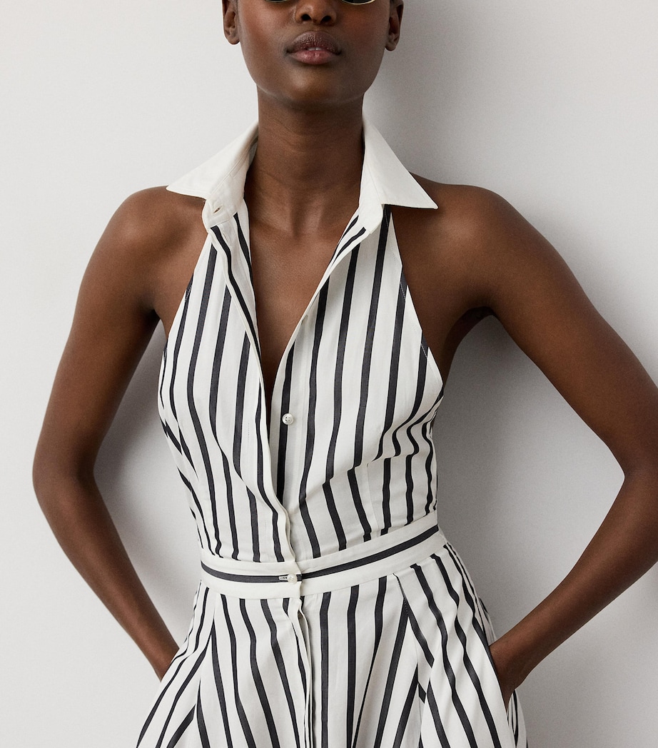 Ralph Lauren Collection Womens Cotton Stripe Eldred Maxi Dress Black/white Image 5