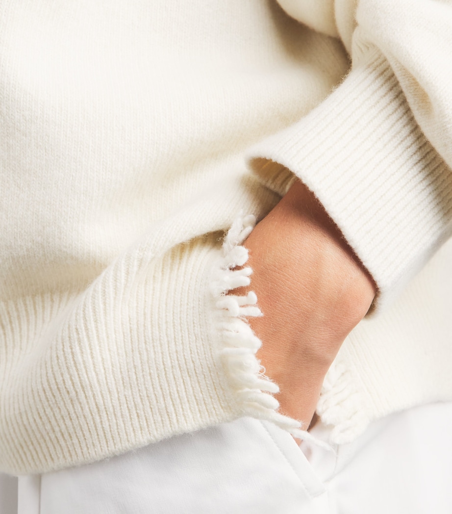 Róhe Womens Wool-Blend Raw-Hem Sweater Off White Image 3