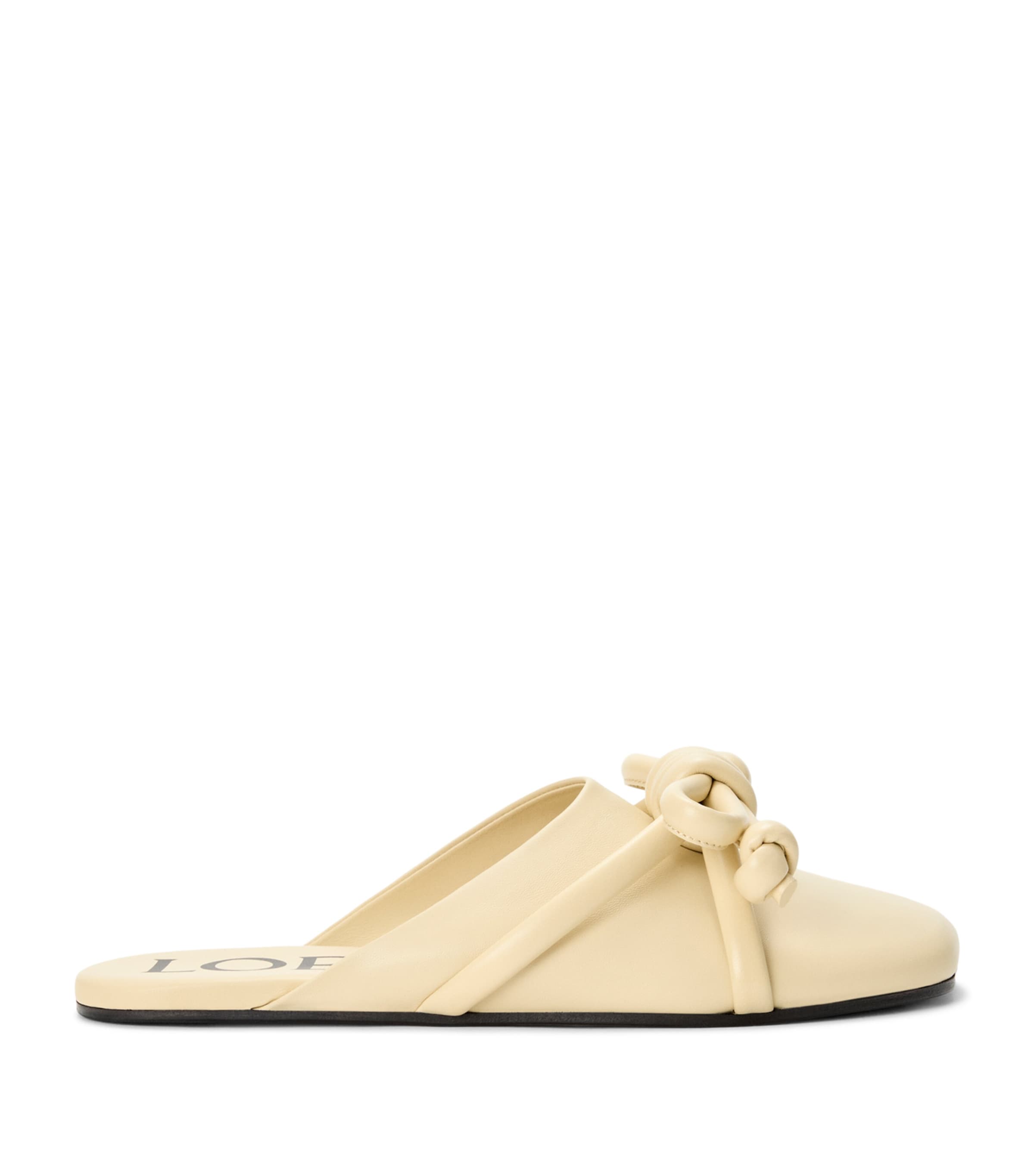 LOEWE Lambskin Flamenco Knot Mules Butter Image 1