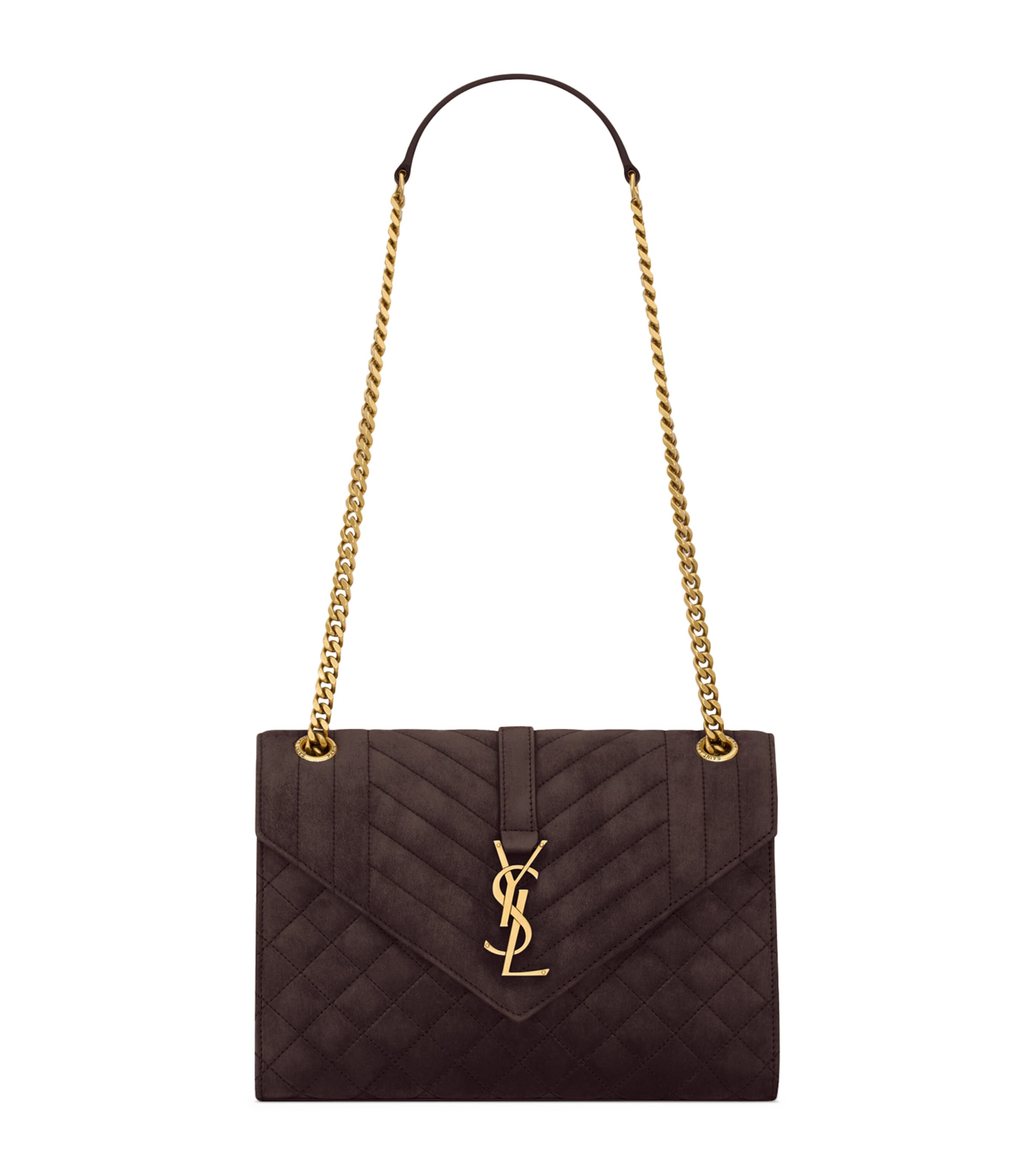 Saint Laurent Medium Suede Envelope Matelassé Shoulder Bag Image 1