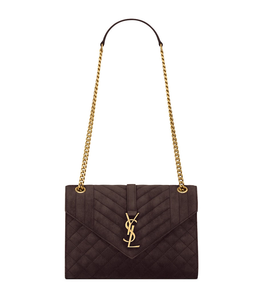 Saint Laurent Medium Suede Envelope Matelassé Shoulder Bag Image 1