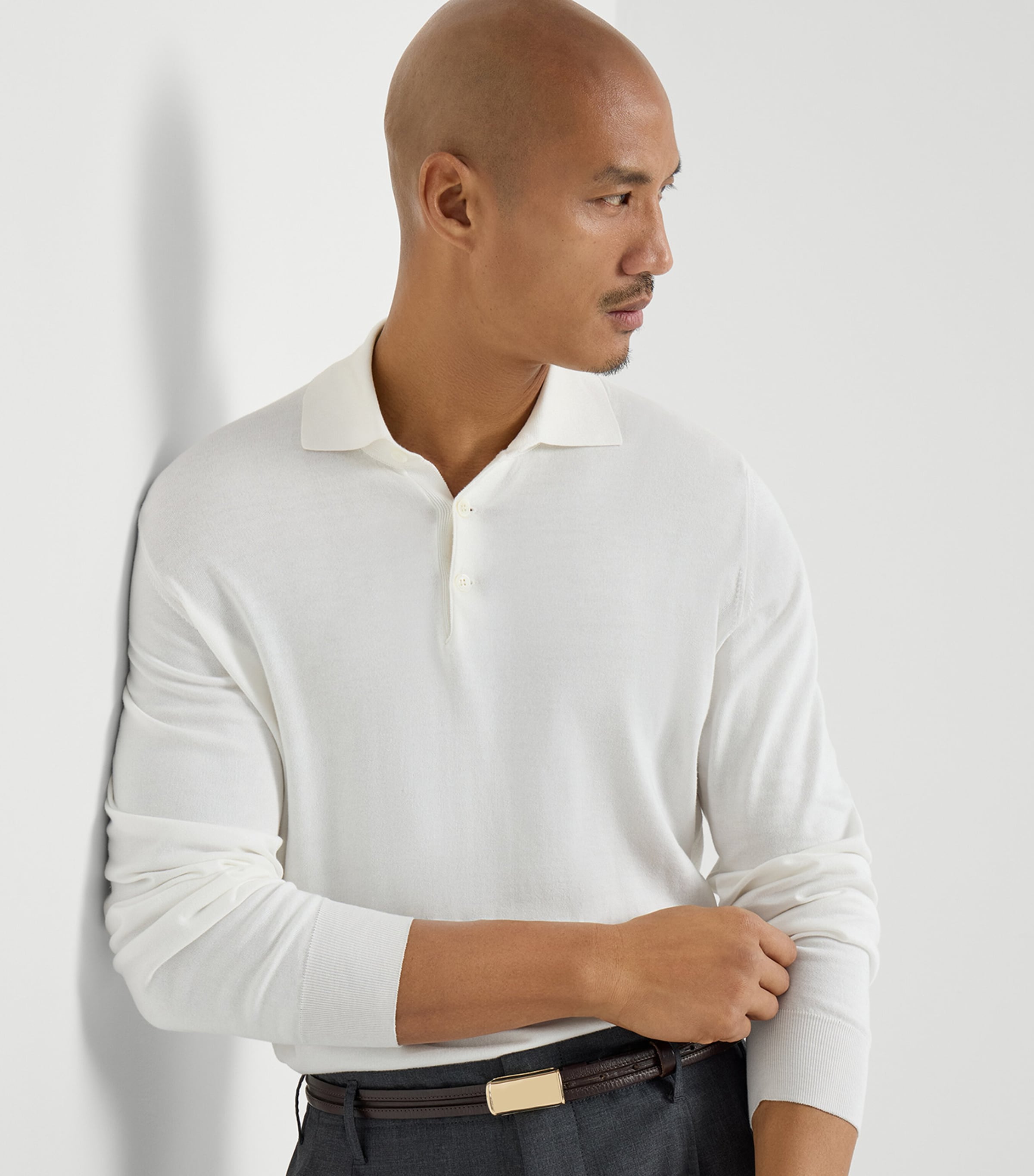 Brunello Cucinelli Mens Cotton Polo Sweater Image 4