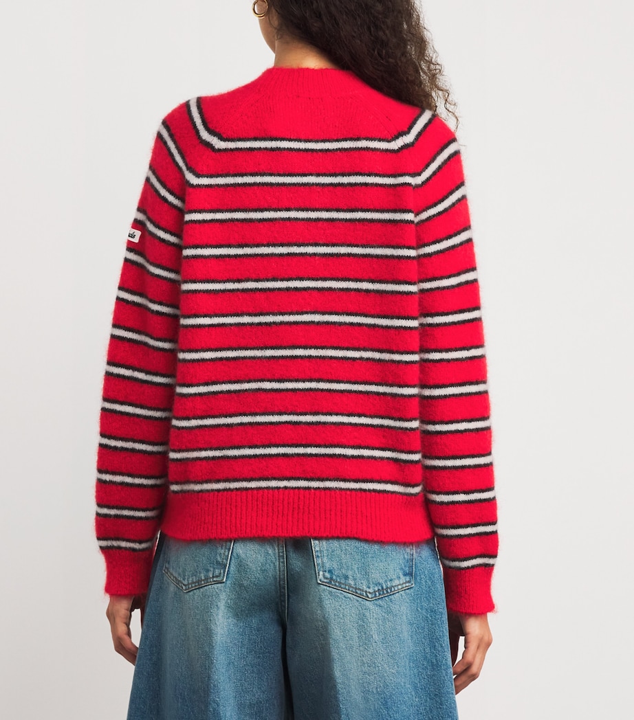 Mohair-Blend Stripe Sweater RED Image 4