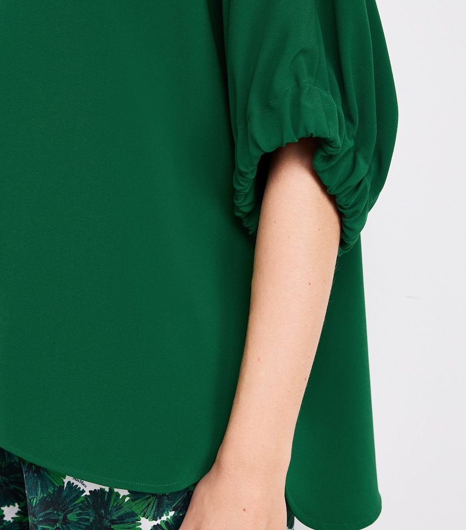 Crepe Boat-Neck Blouse EMERALD Image 6