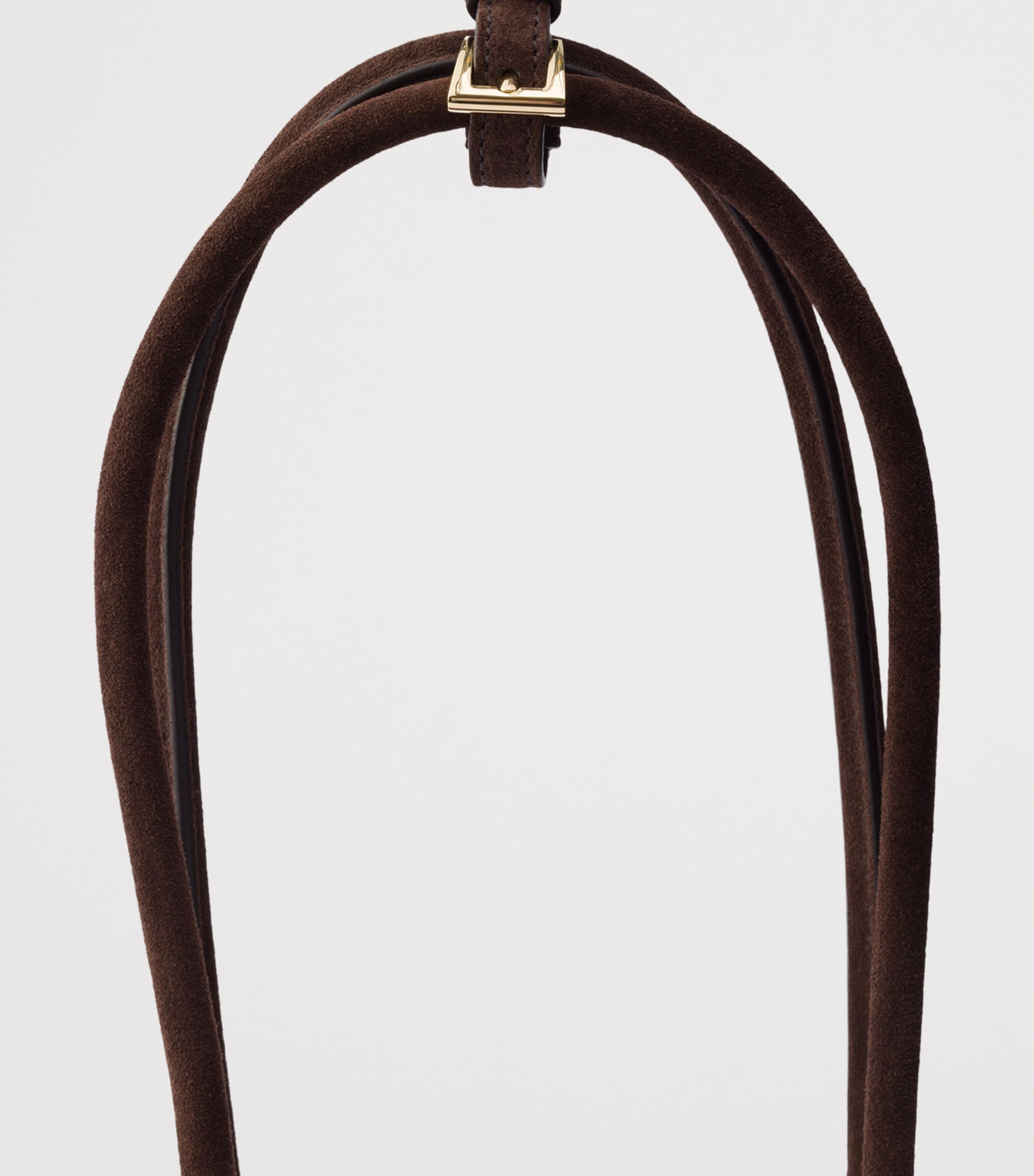 Prada Medium Suede Bonnie Shoulder Bag Brown Image 6