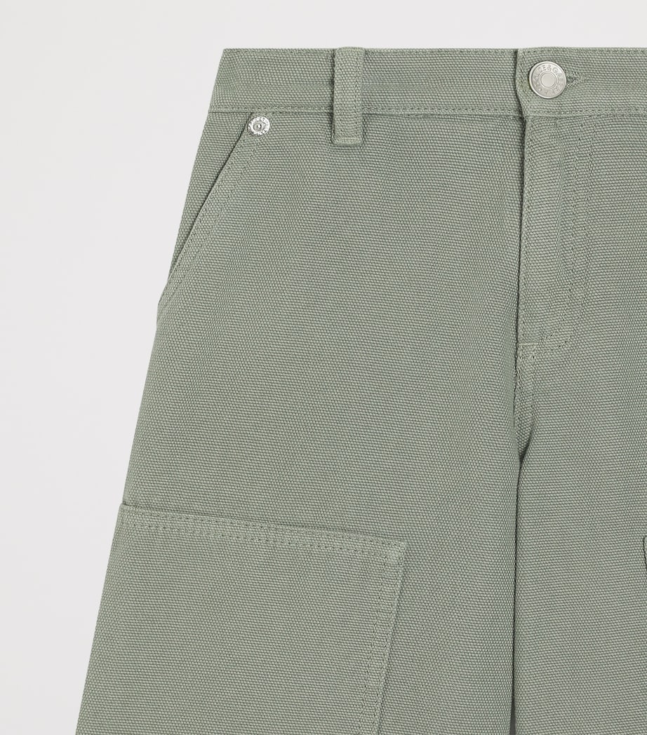 Dolce&Gabbana Kids Cotton Carpenter Shorts (8-12+ Years) Grey Green Image 3