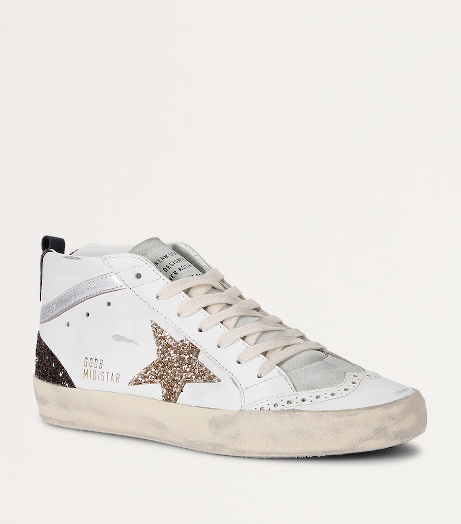 Leather-Glitter Mid Star Sneakers WHITE/COMB Image 3