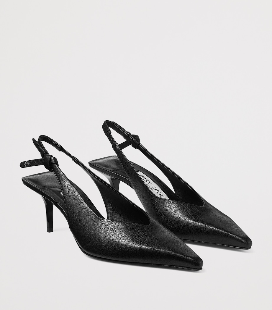 Camie 60 Leather Slingback Pumps BLACK Image 2