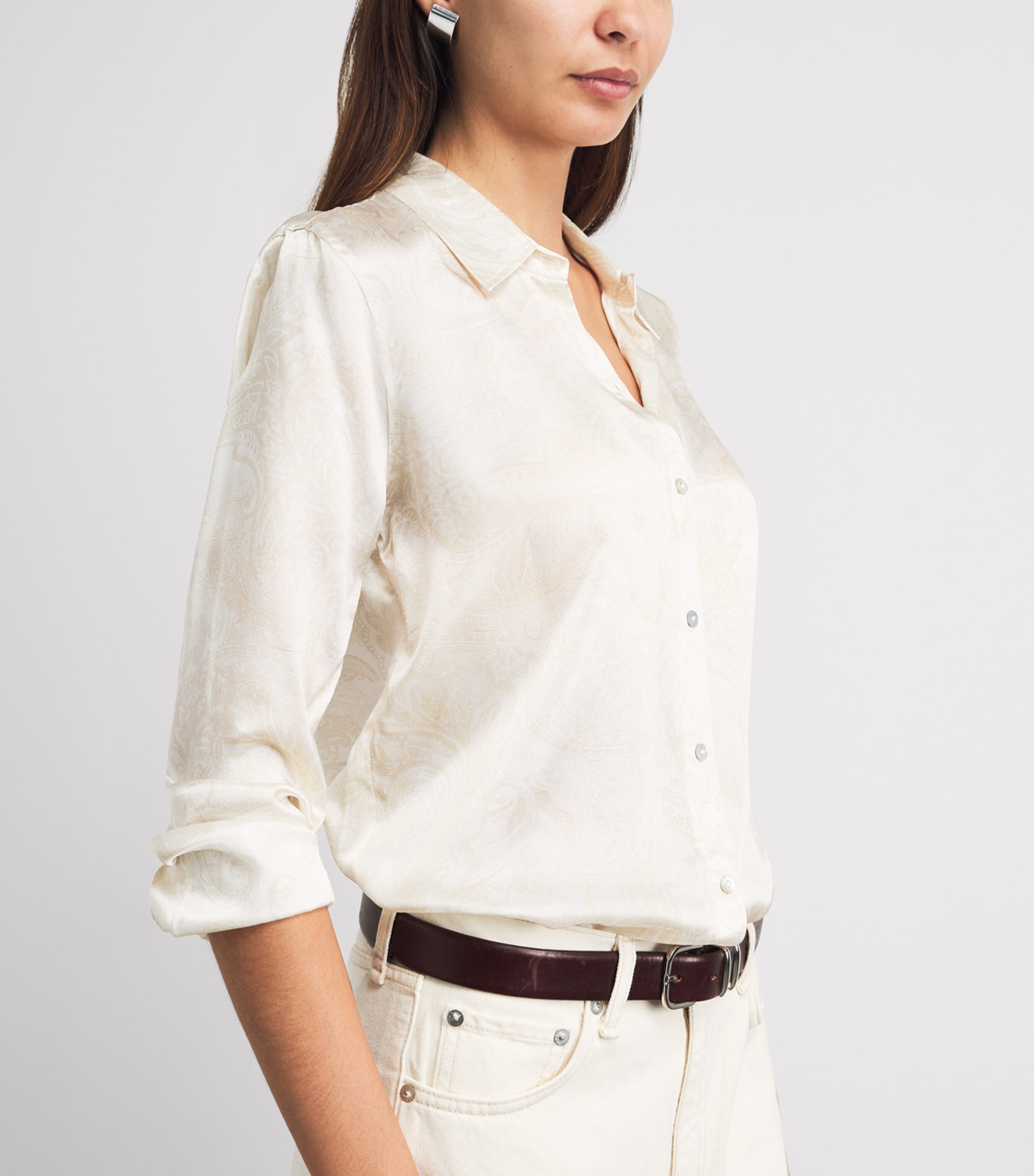 L'Agence Womens Silk Tyler Blouse Vwtp Vnt Wt Tnl Psly Image 3