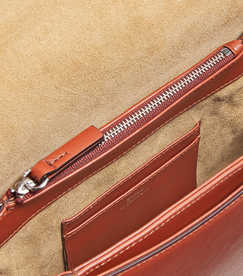 Medium Leather Polo ID Saddle Bag WHISKEY Image 4