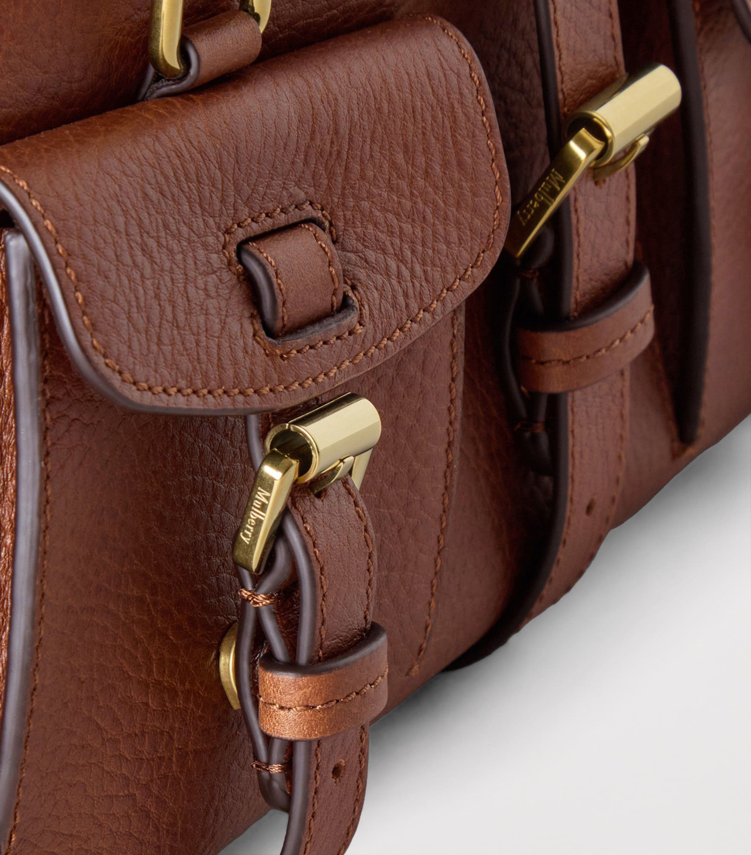 Small Leather Roxanne Top-Handle Bag OAK Image 4