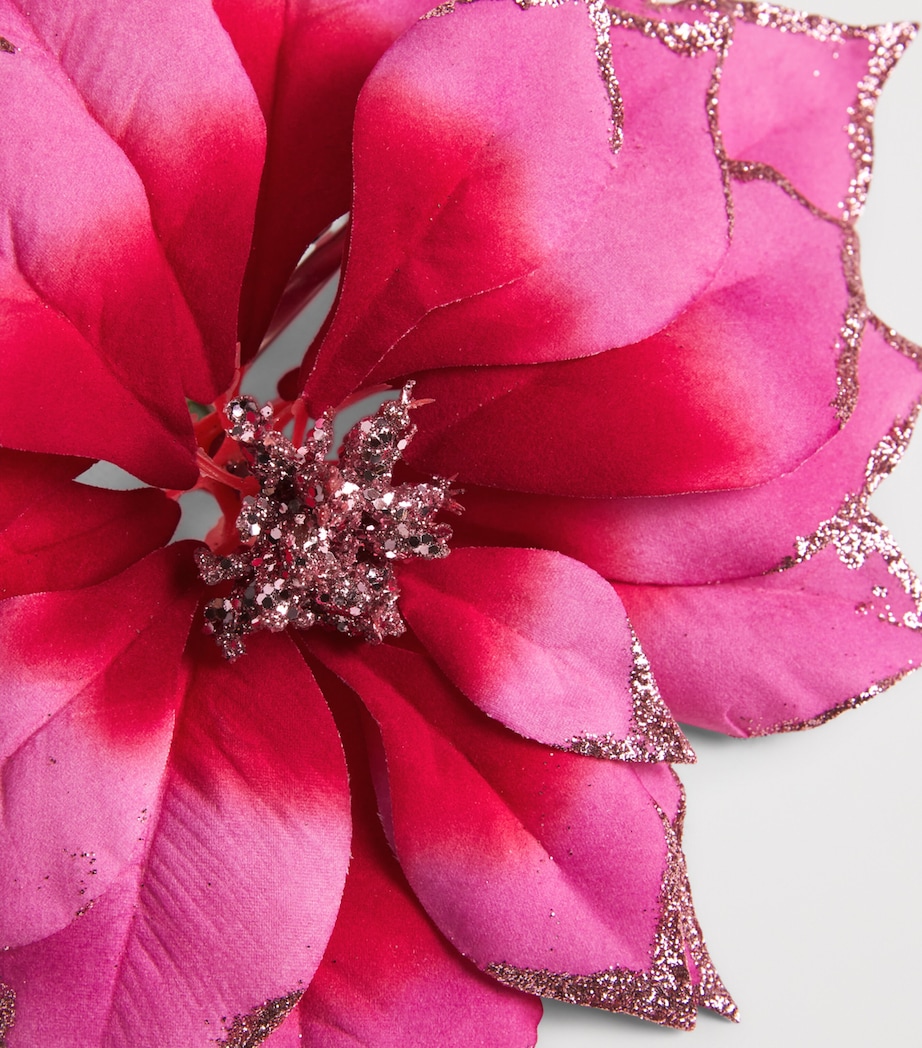Glittered Poinsettia Decoration PINK/COLOUR(S) Image 2