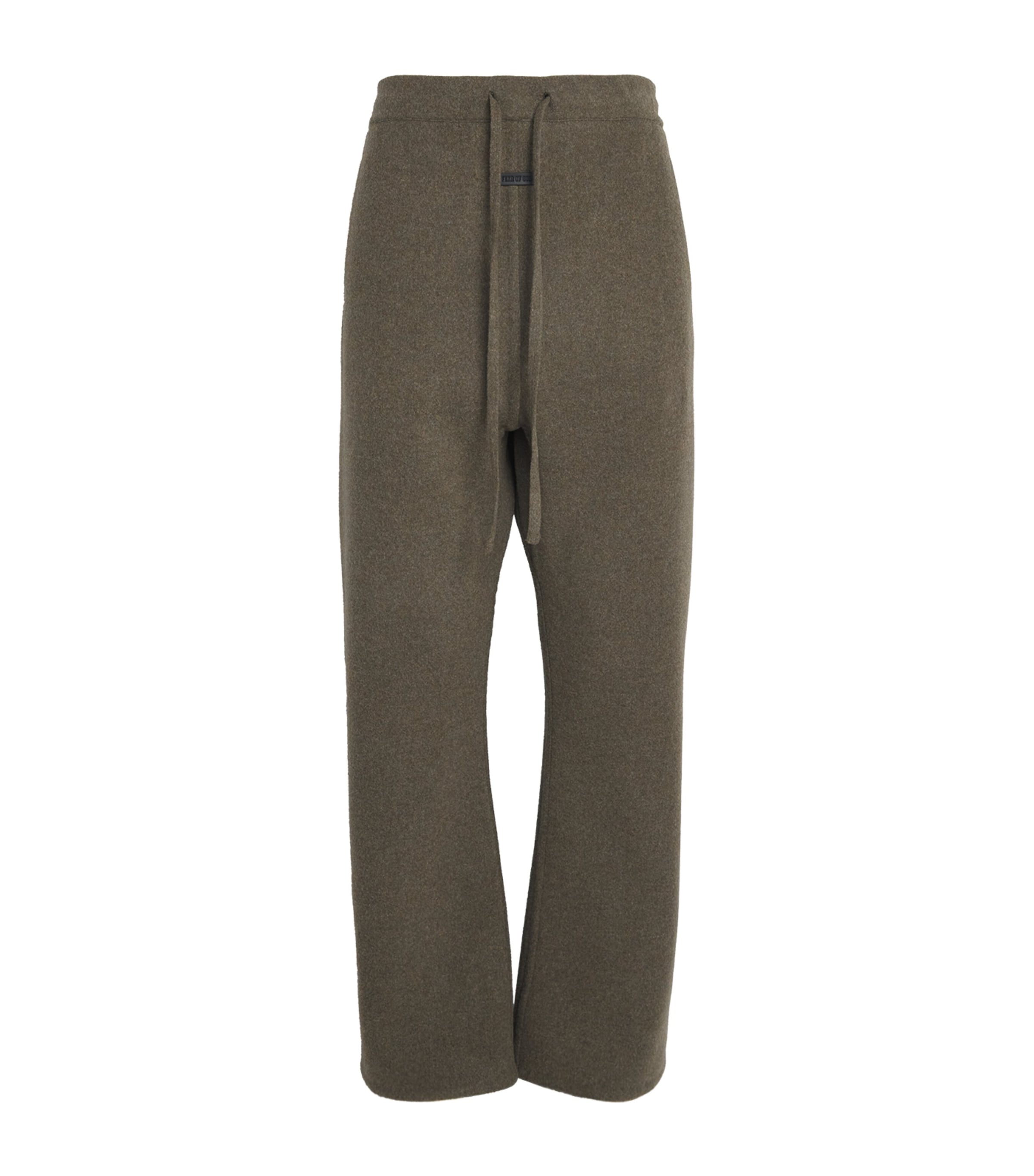Fear Of God Mens Wool-Cashmere Flared Sweatpants Khaki Melange / Image 1