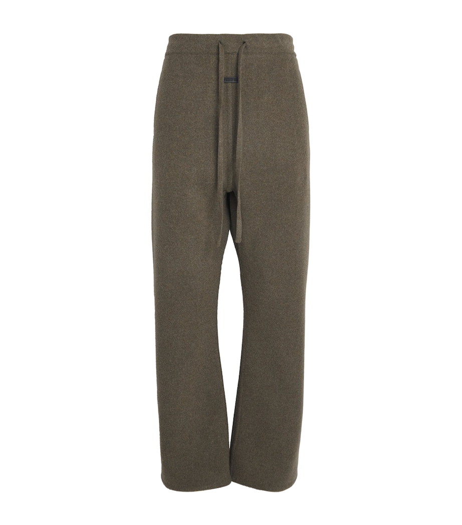 Fear Of God Mens Wool-Cashmere Flared Sweatpants Khaki Melange / Image 1