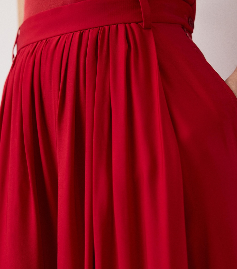 Ralph Lauren Collection Womens Satin Vannesa Wide-Leg Trousers Bright Red Image 6