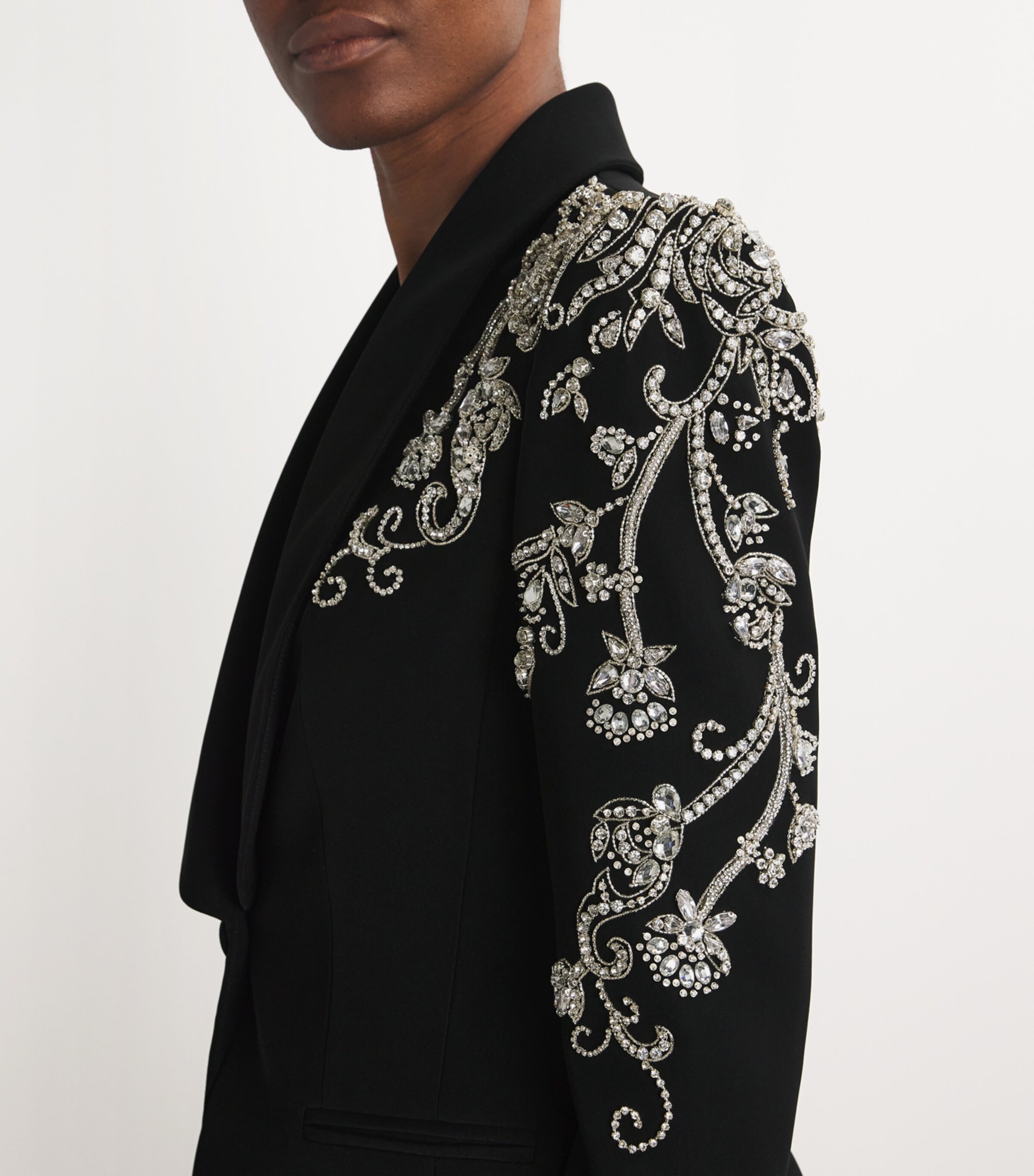 Zuhair Murad Black Embellished Cady Blazer | Harrods UK