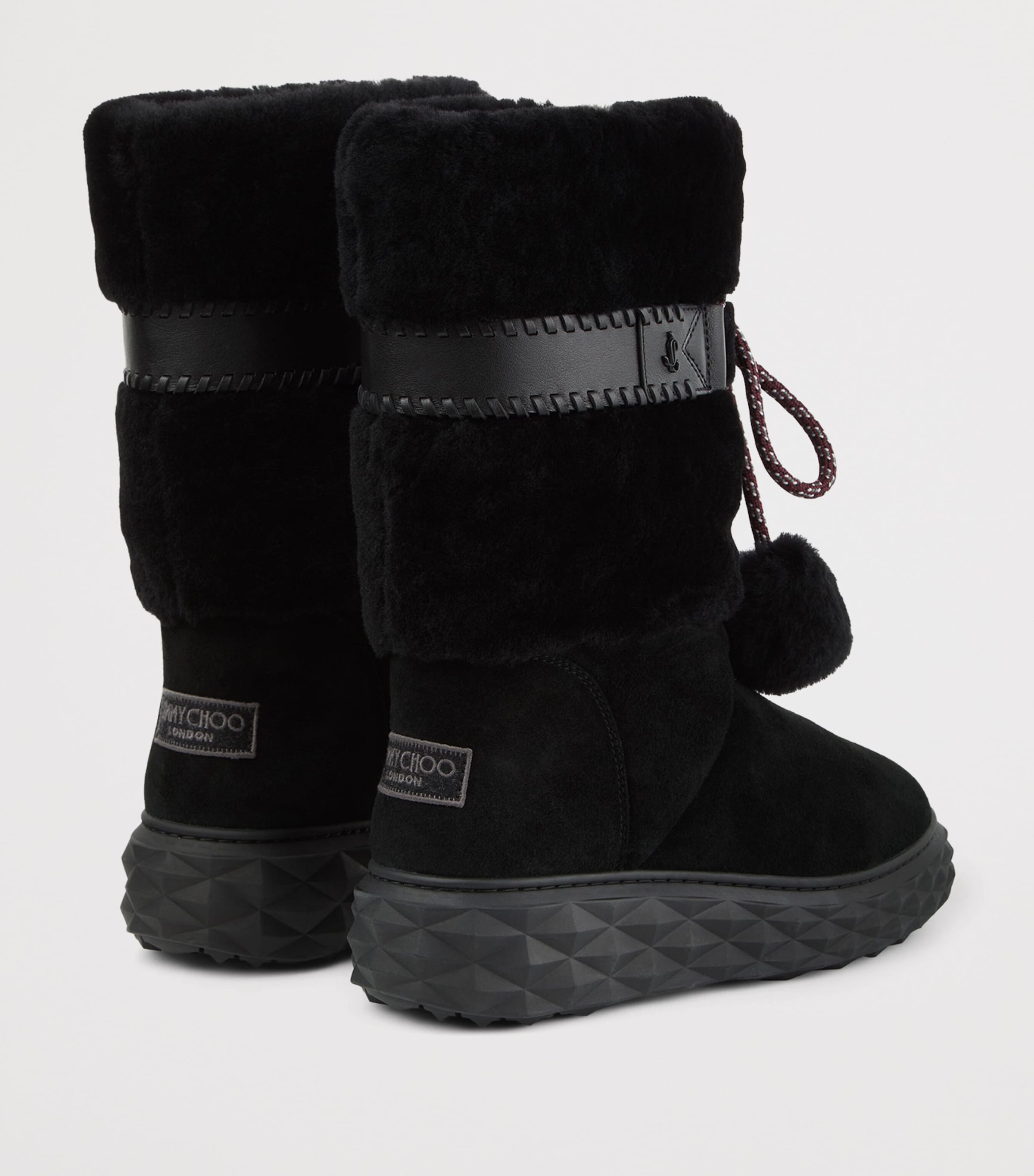 Jimmy Choo Cobi Suede-Shearling Boots V Black/black Image 3