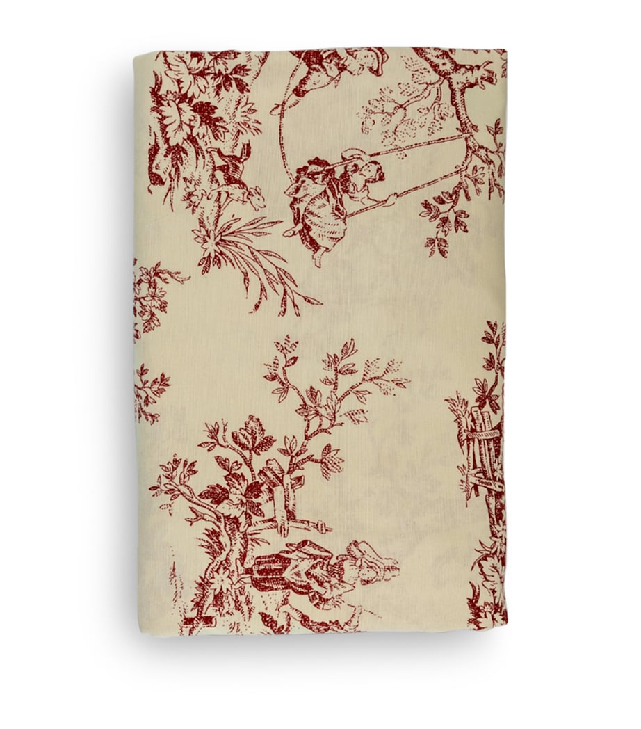 Maison Margaux Linen Toile Tablecloth (150cm x 300cm) Maroon Image 1