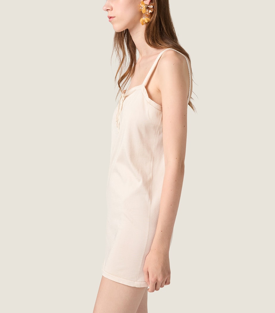 Miu Miu Womens Silk Slip Mini Dress Neutral Image 5