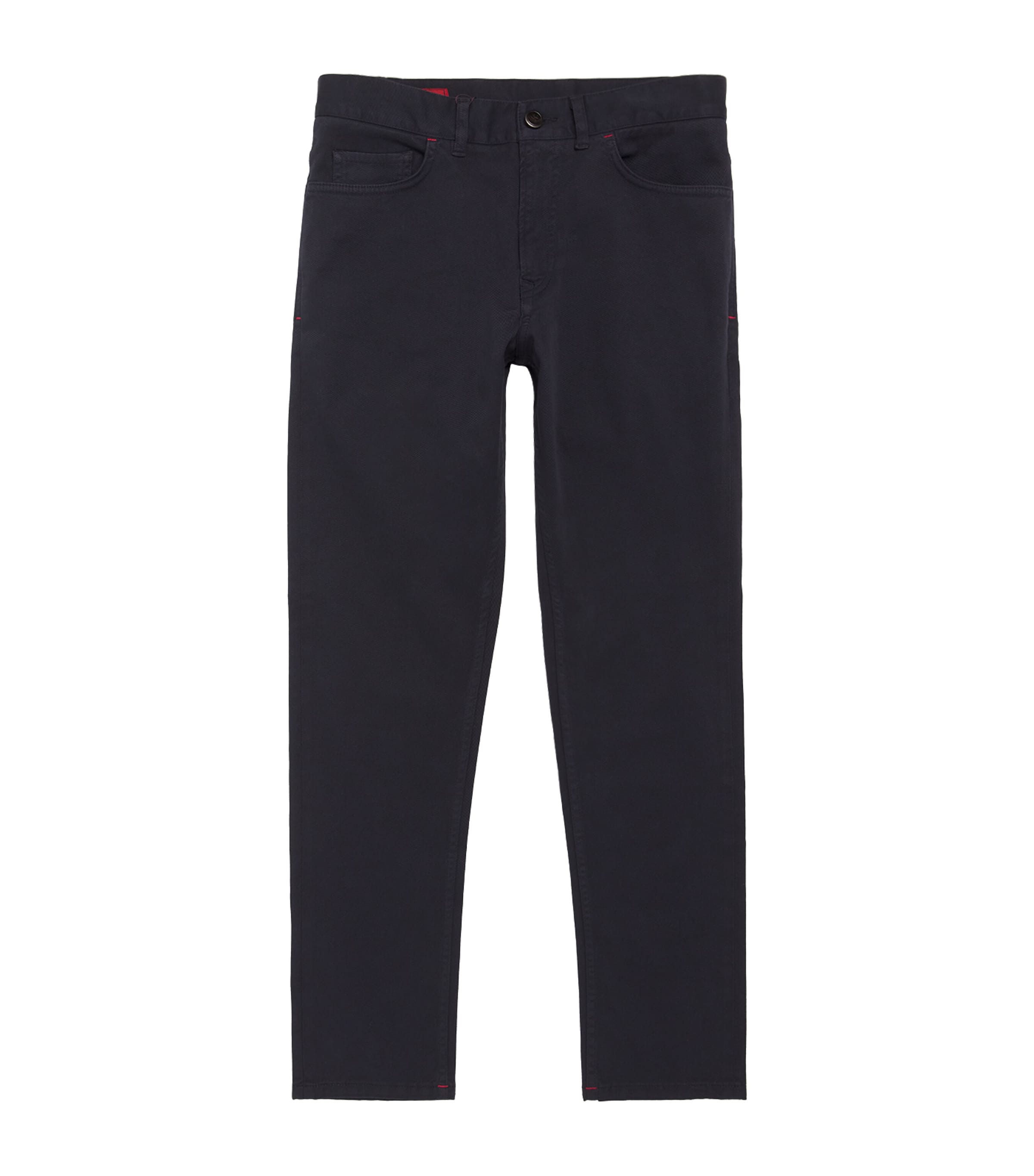 Isaia Cotton-blend Chinos In Navy