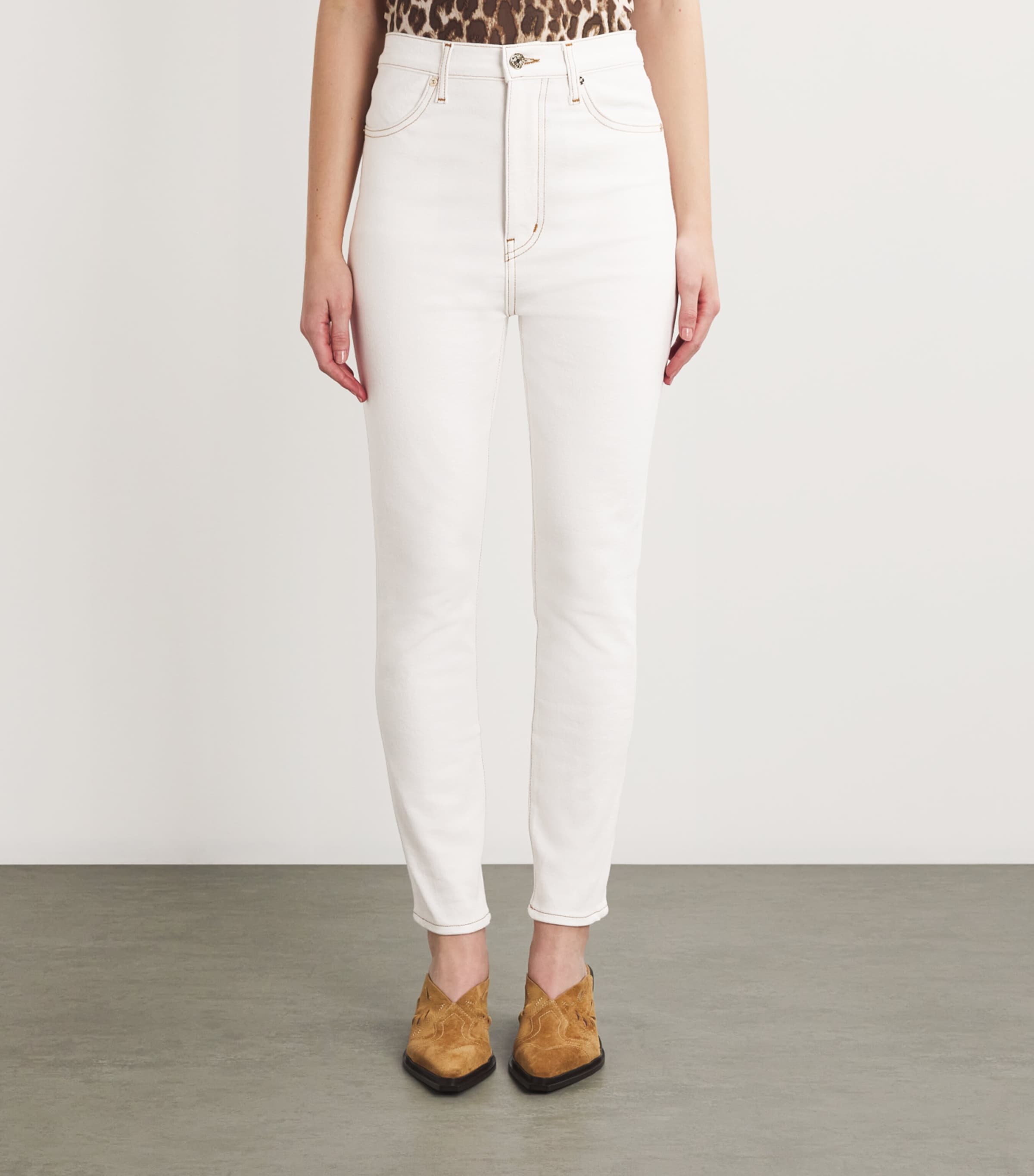 x Carolina Herrera Taper Straight Jeans WHITE Image 3