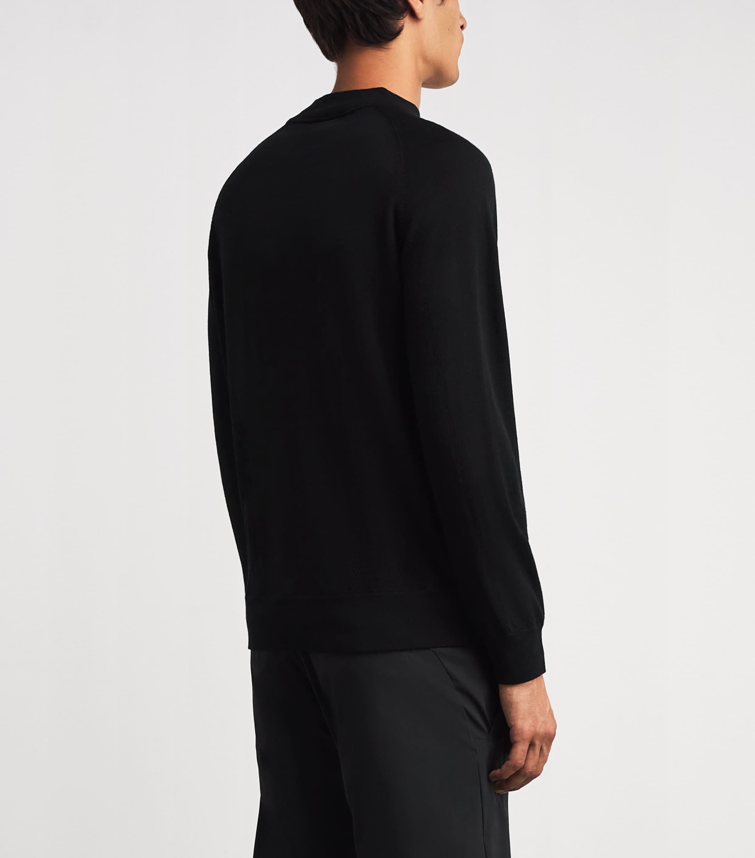 Alba Mens Wool Embroidered Sweater Black Image 5