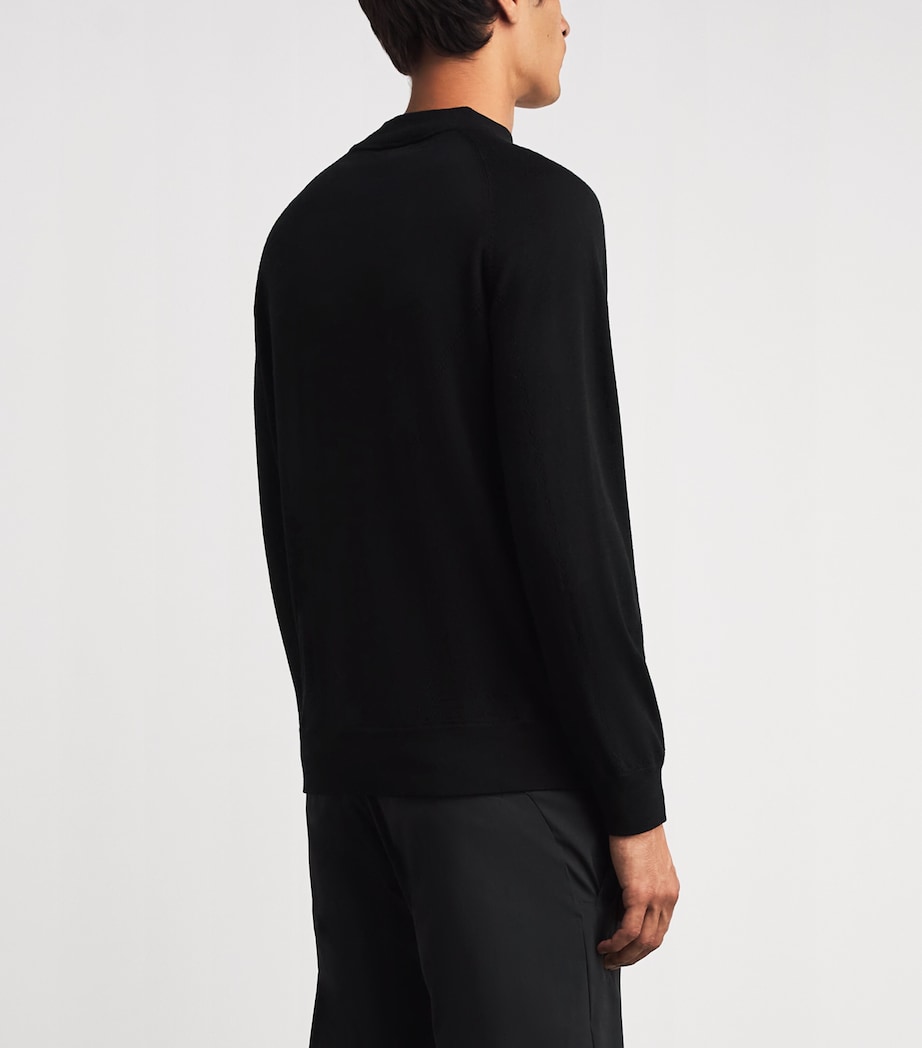 Alba Mens Wool Embroidered Sweater Black Image 5
