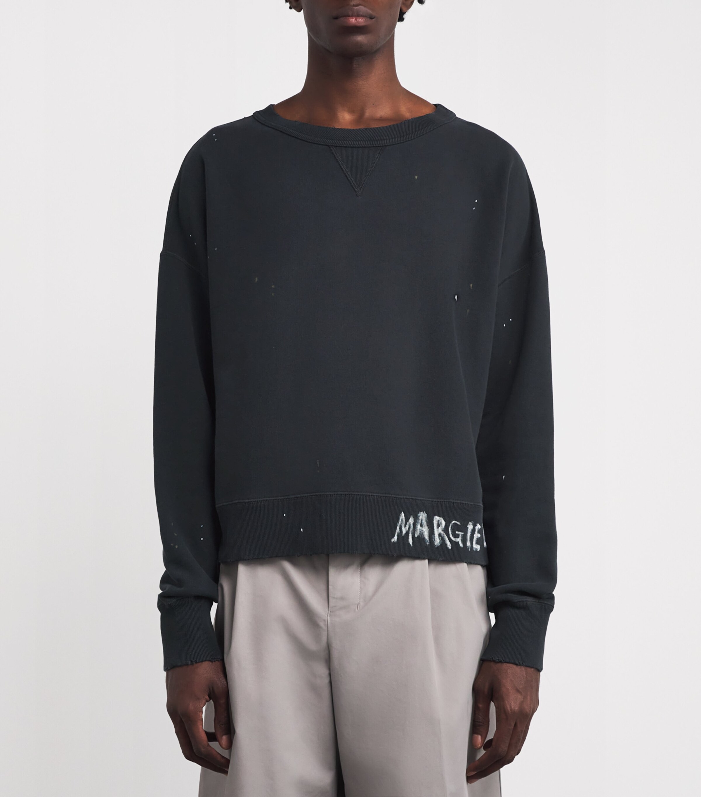 Maison Margiela Cotton Distressed Logo Sweatshirt | Harrods UK