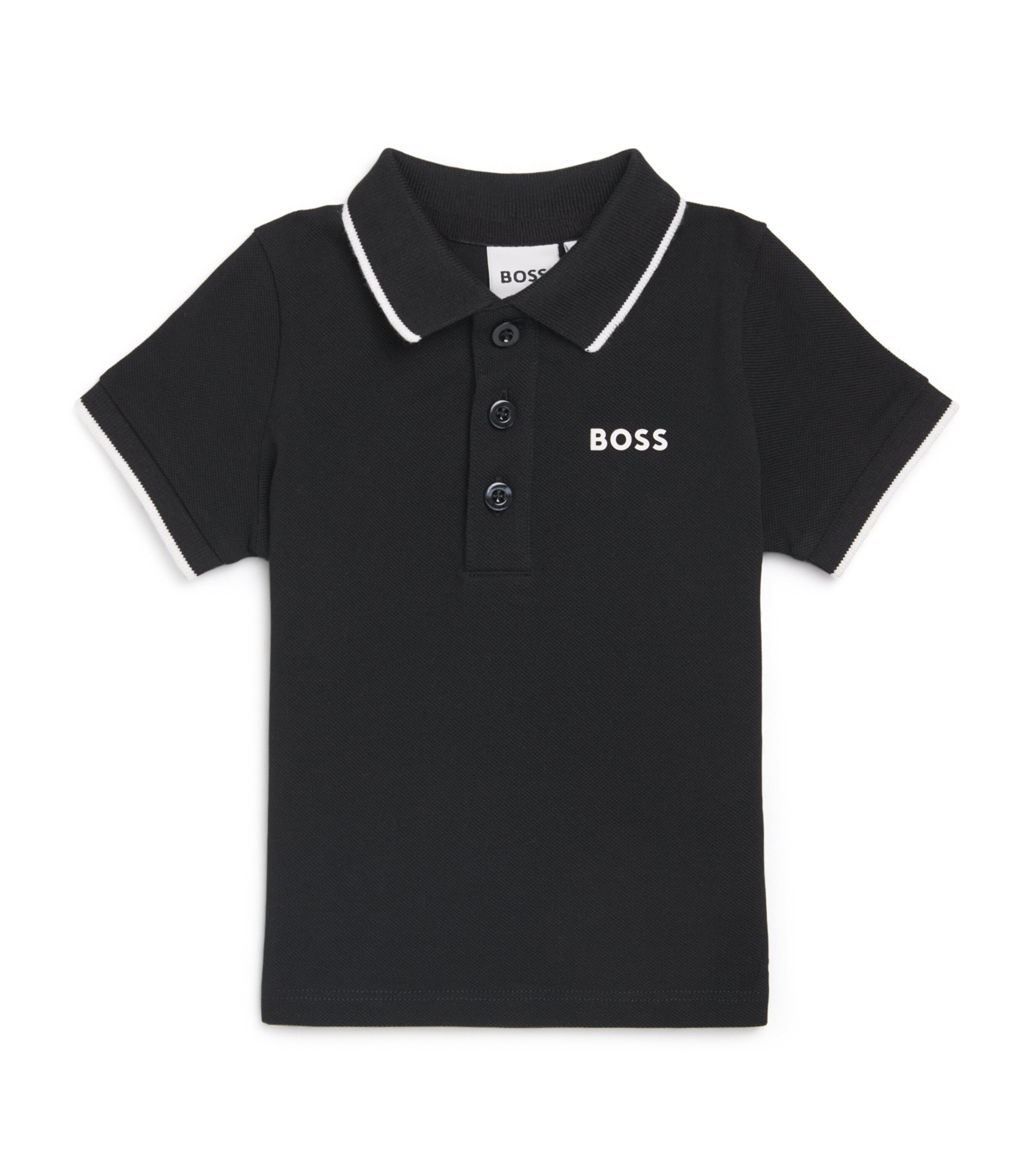Cotton Logo Polo Shirt (3-36 Months) 09BBLACK Image 1