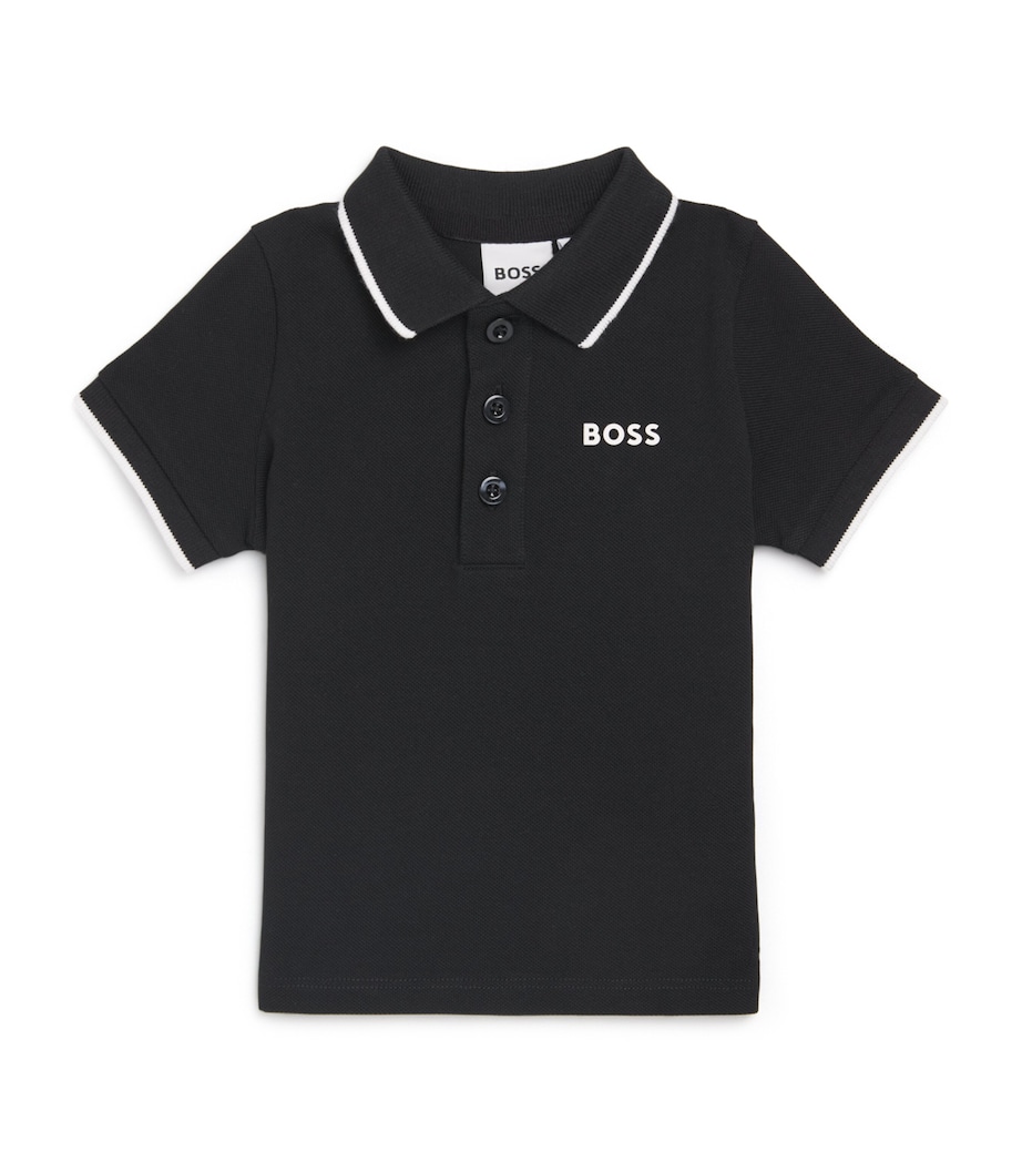 Cotton Logo Polo Shirt (3-36 Months) 09BBLACK Image 1
