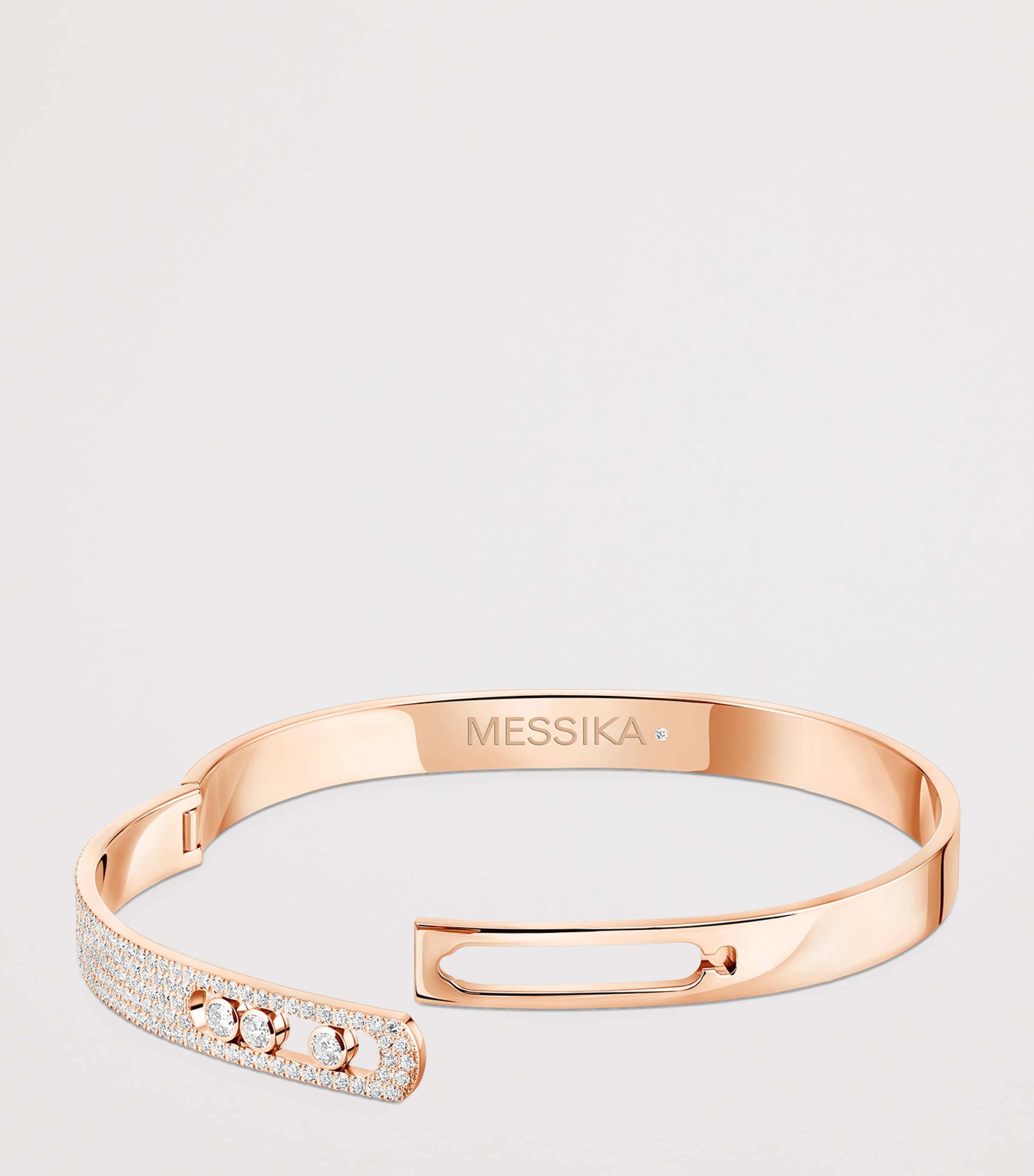 Messika Move Noa Pink Gold and Diamond Pavé Bangle (1.18ct) Pink Gold Image 3
