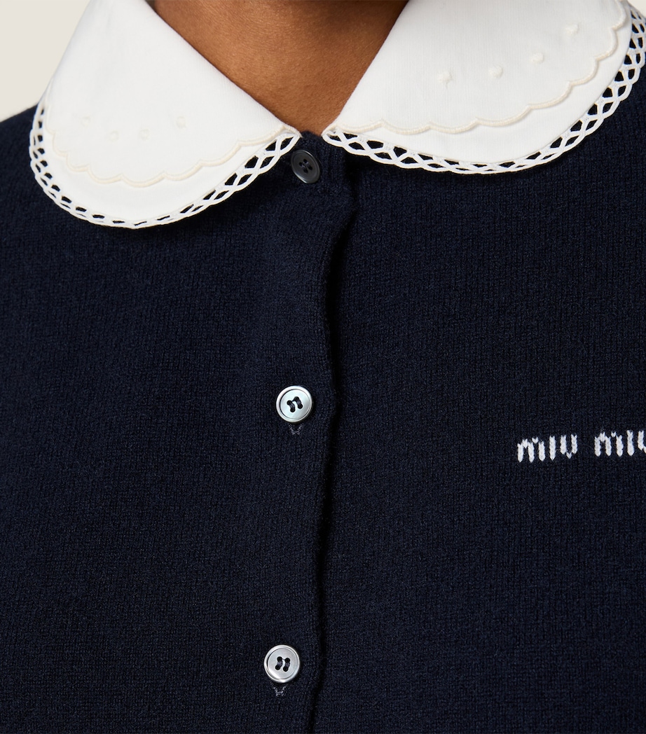 Miu Miu Womens Cashmere Logo Cardigan Image 4