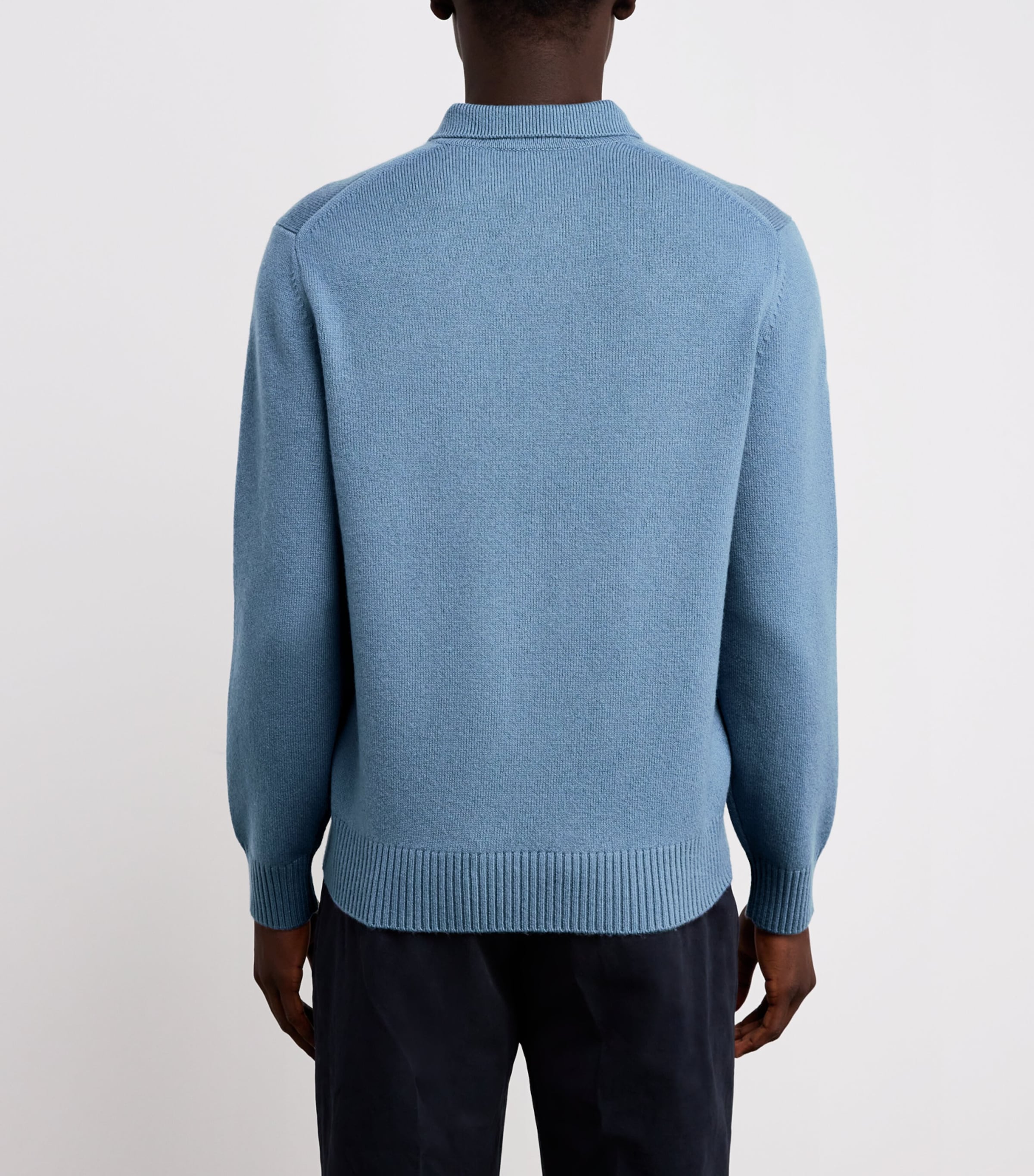 Wool-Blend Polo Sweater 486 PRB BLUE Image 4