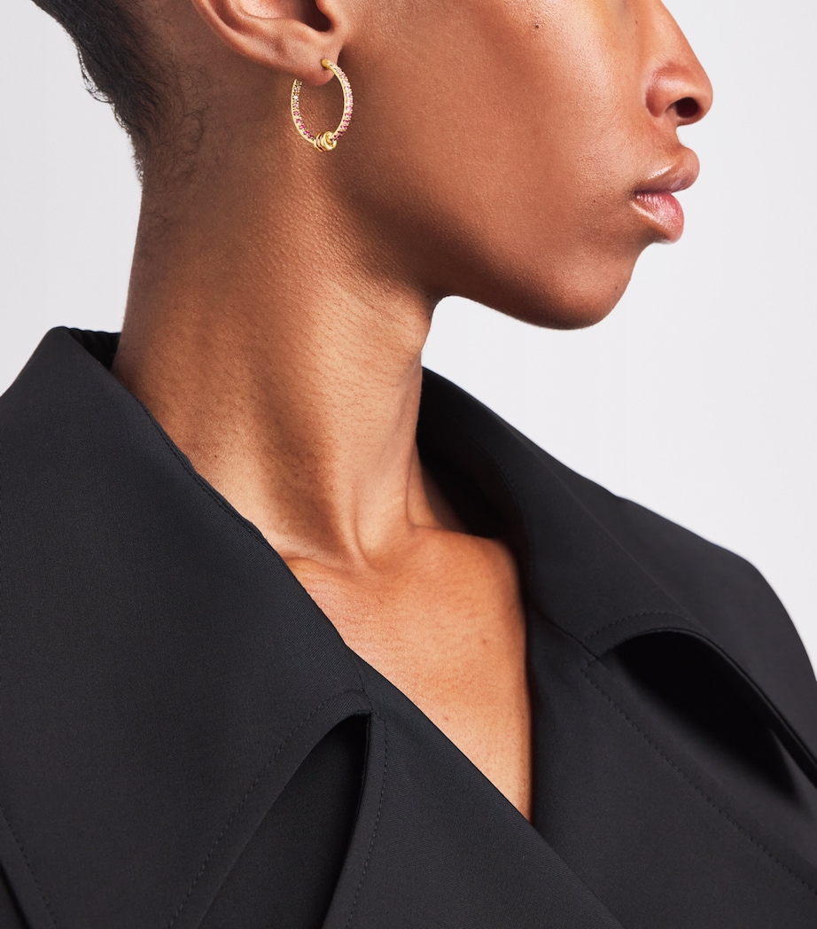 Mixed Gold and Sapphire Argo Demi Hoop Earrings MIXED GOLD Image 2