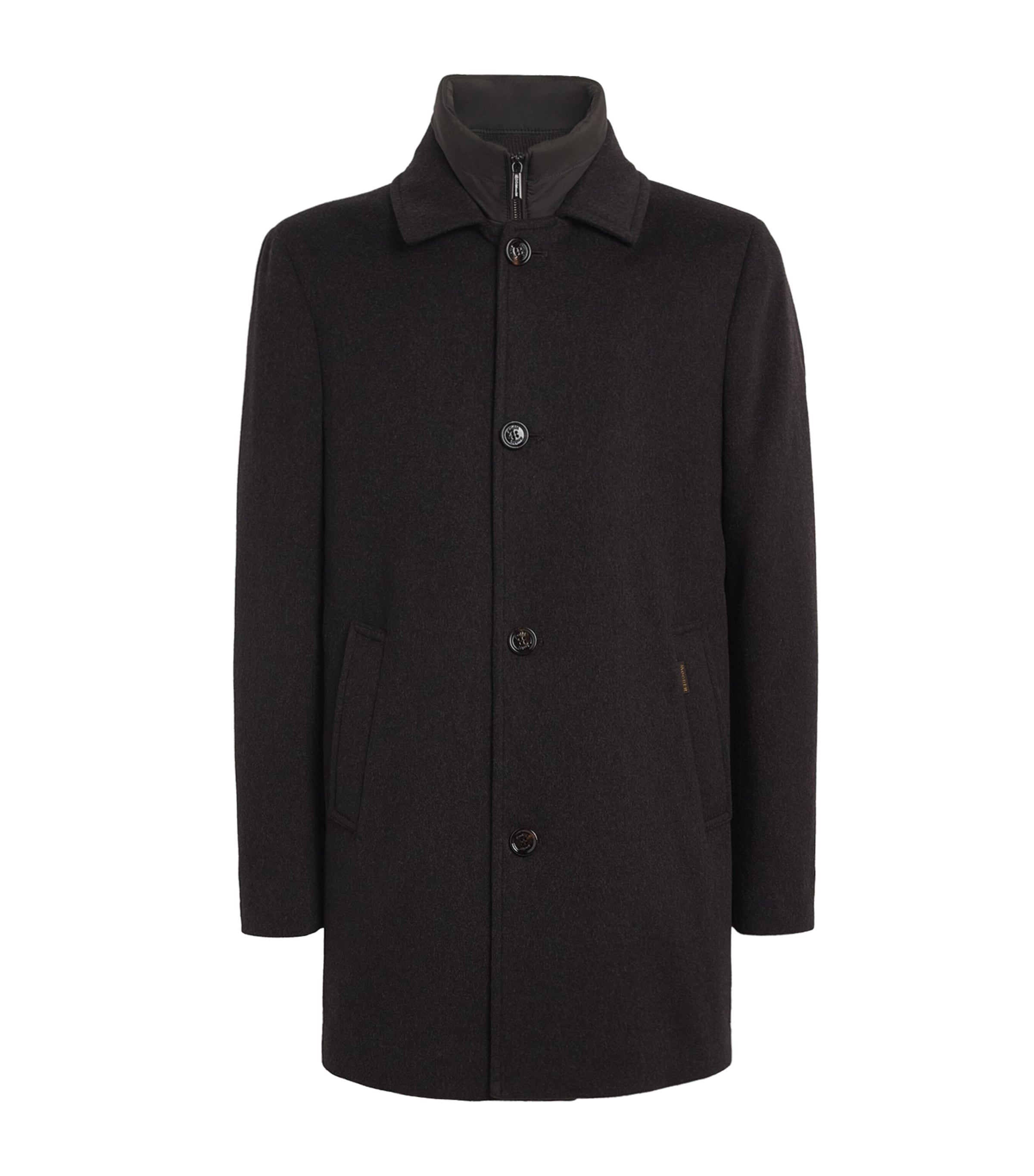 Moorer Wool-cashmere Down Overcoat In Brown