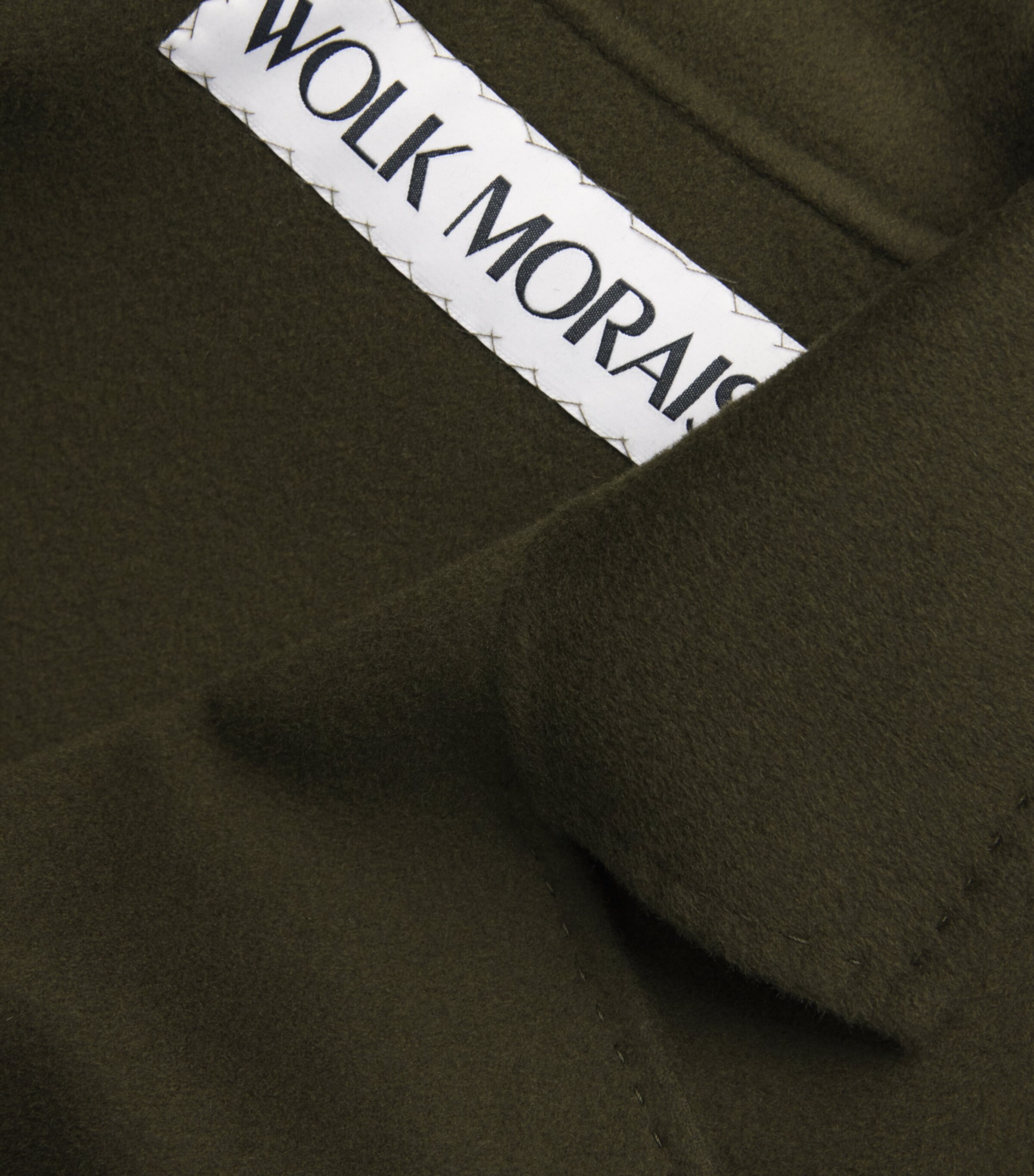 Wolk Morais Womens Cashmere On Set Cape Maxi Coat Moss Image 5