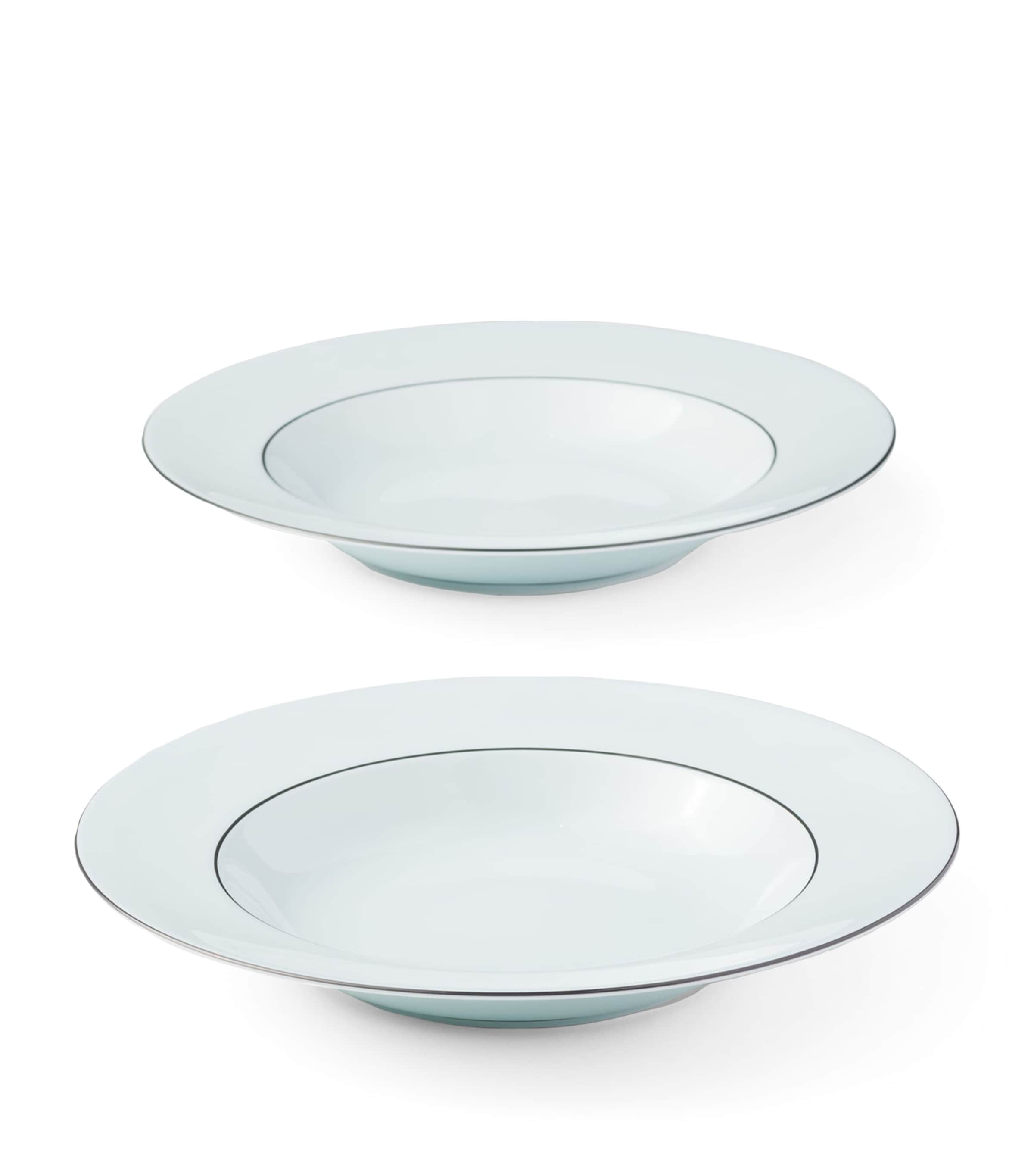 Set of 2 Porcelain Soup Plates (22cm) F03HV Image 2