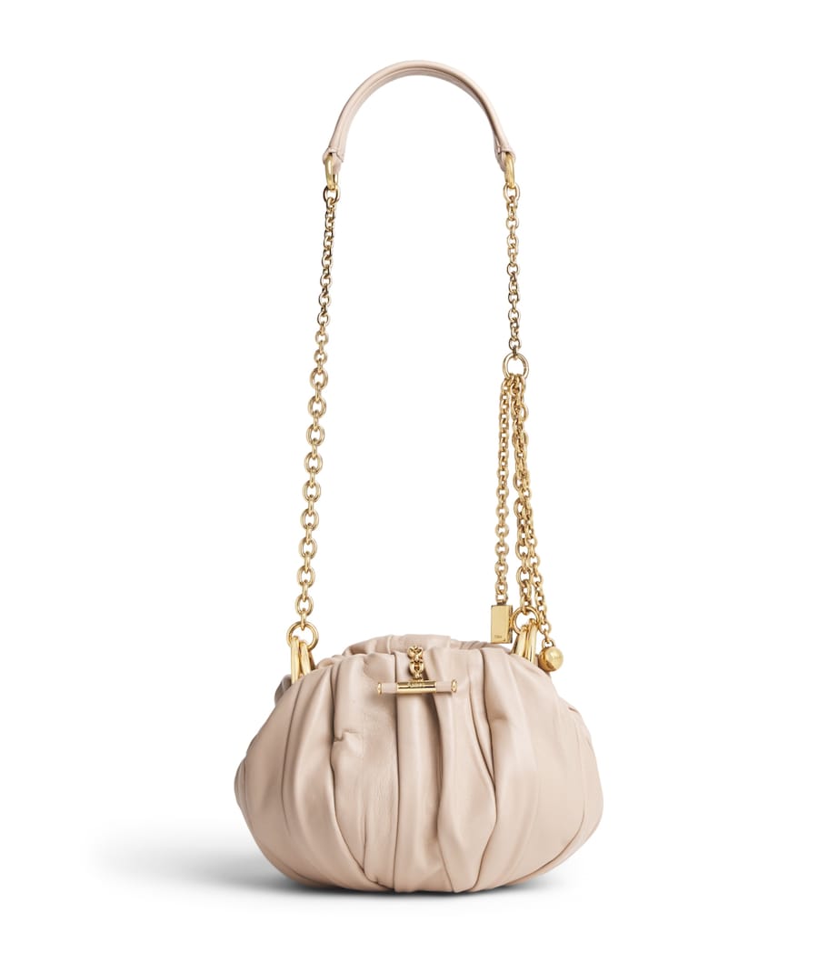 Chloé Leather Plissé Shoulder Bag Woodsmoke Image 1