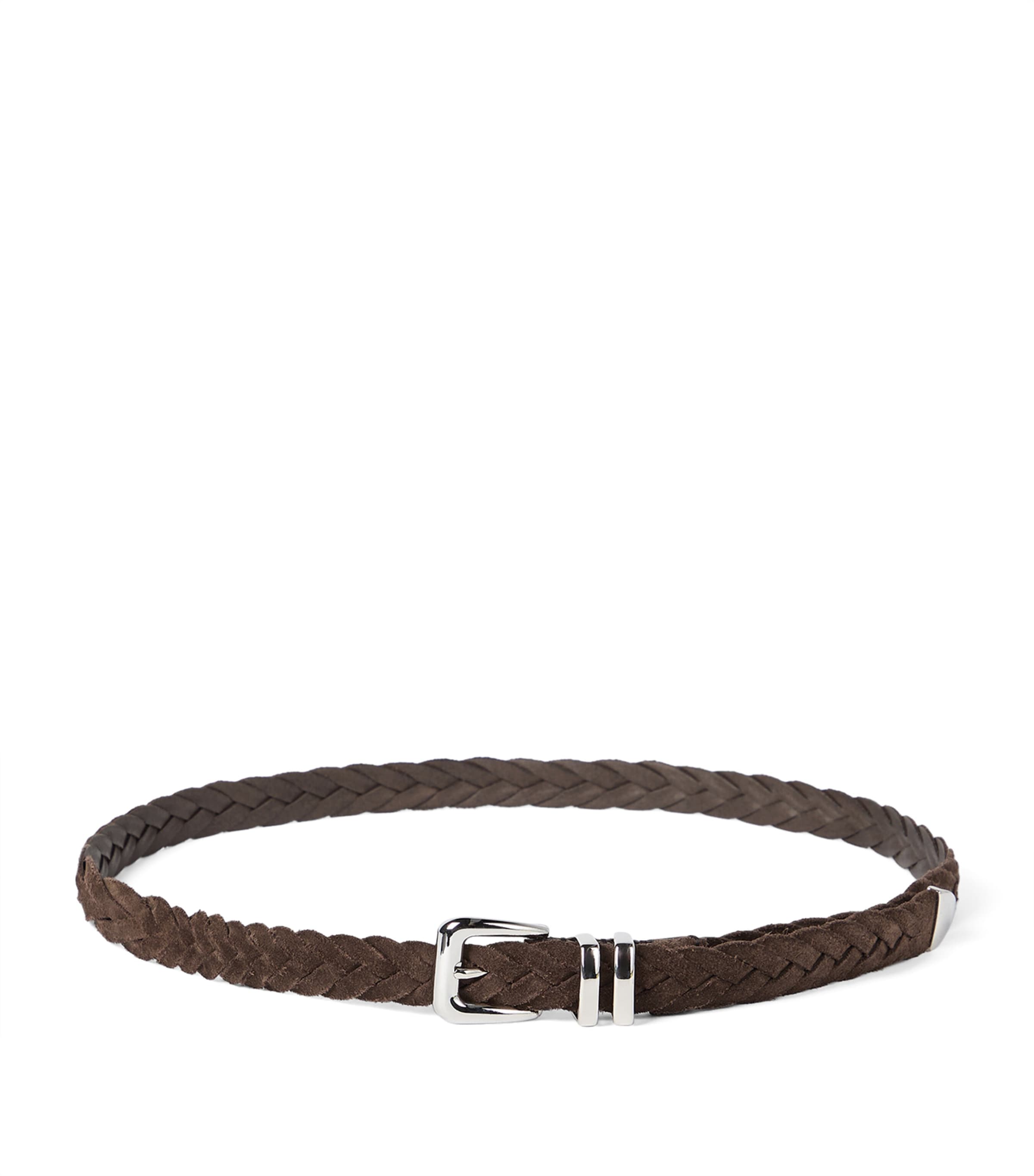 Brunello Cucinelli Mens Leather Braided Belt Image 1