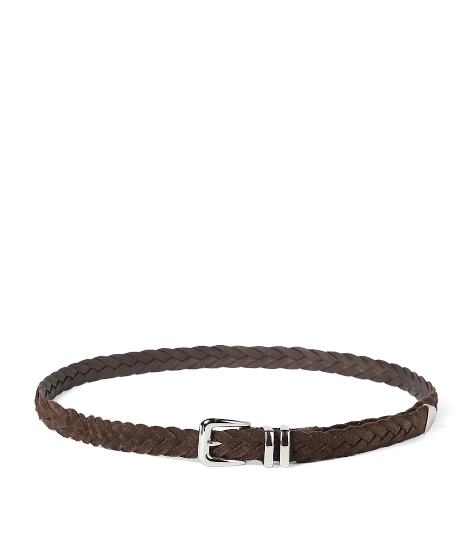 Brunello Cucinelli Mens Leather Braided Belt Image 1
