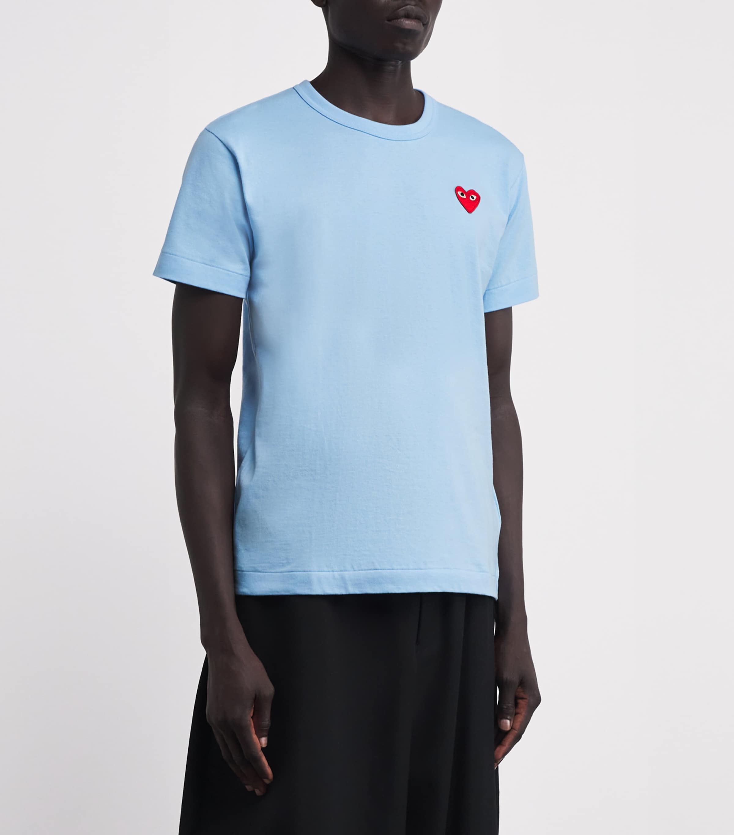 Comme Des Garçons Play Mens Heart Logo T-Shirt Blue Image 3