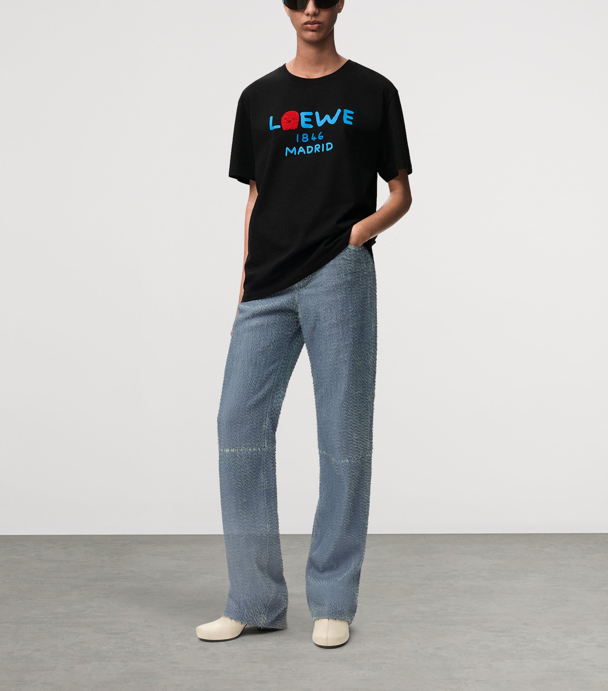 LOEWE Mens Cotton Relaxed Lion T-Shirt Black Image 6
