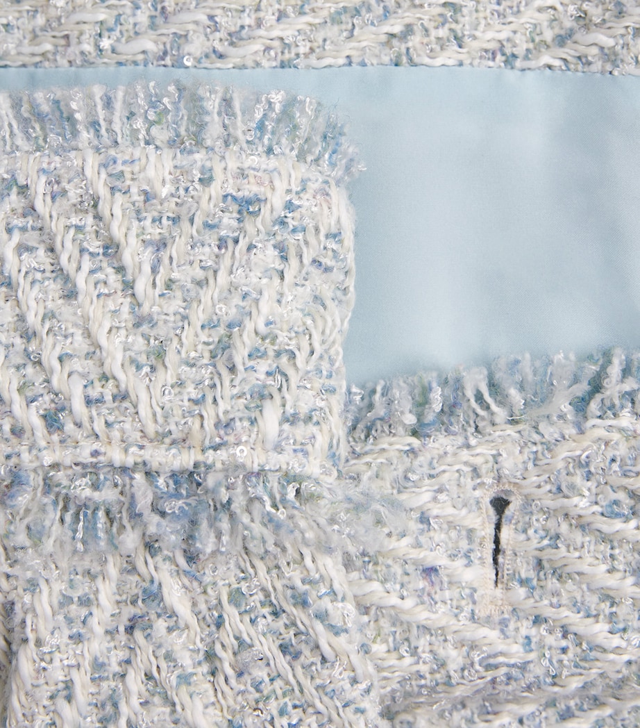 L'Agence Womens Tweed Chevron Jacket Lt Blue/ivory Chvron Image 6